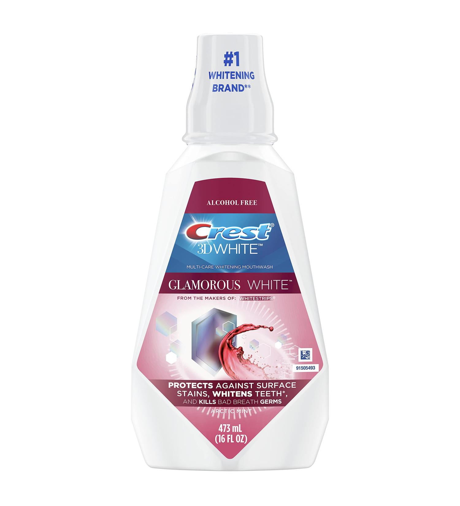 Crest 3D White Glamorous White Multi-Care Whitening Mouthwash Arctic Mint 16 fl oz - Pack of 4 - Buy Online on GoSupps.com