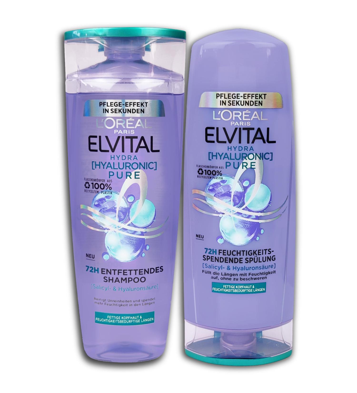 L'OR AL Elvital Hydra Hyaluronic Pure Hair Care Kit 300ml + Conditioner 250ml