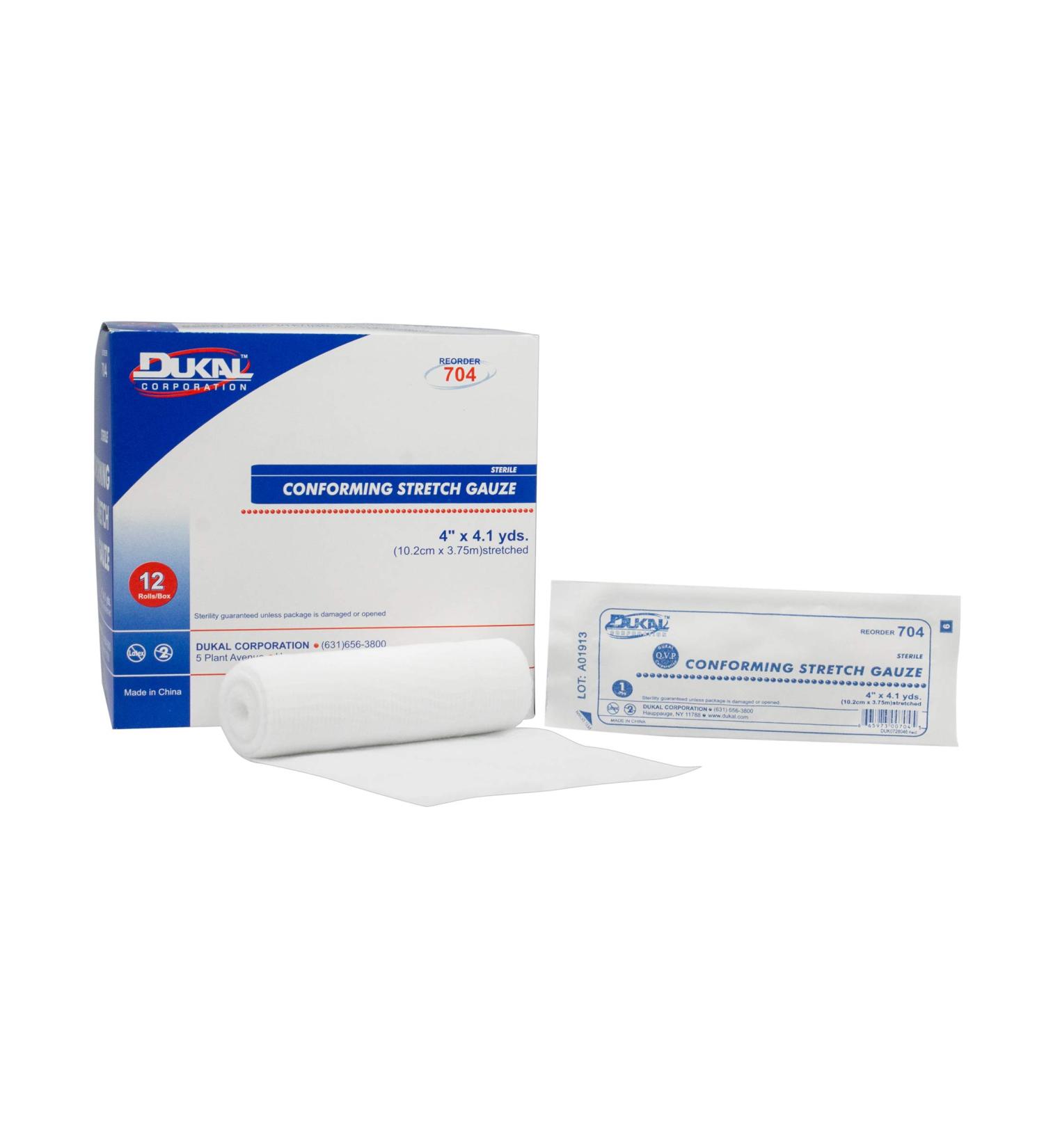Dukal Conforming Bandage 4"x4.1 Yards - Sterile 1-Ply Roll | 96 Rolls/CS - International Shipping Available - Buy Online on GoSupps.com