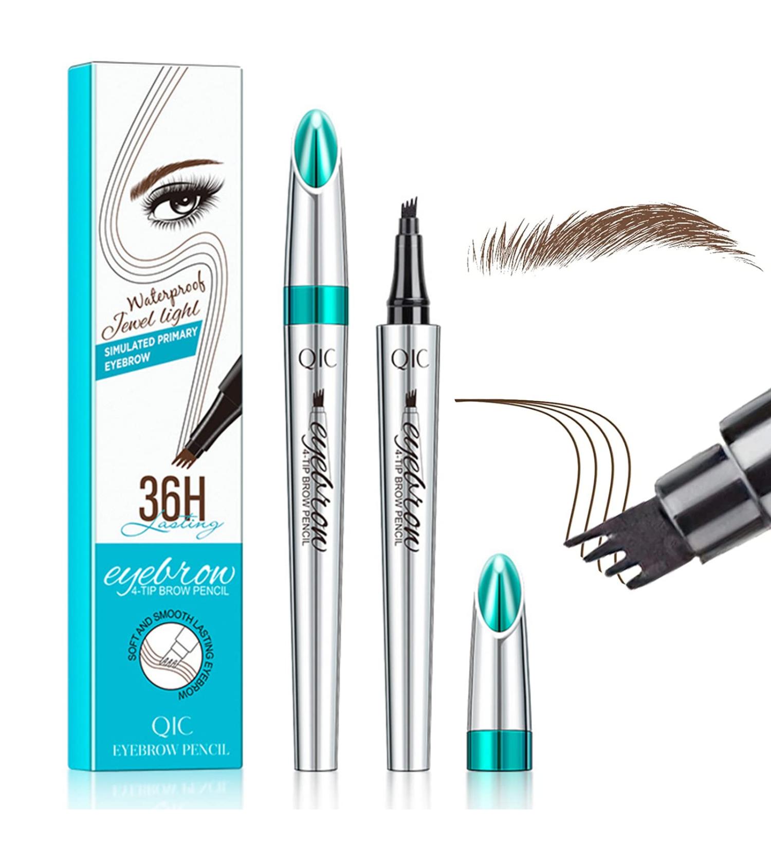 Waterproof Microblading Pencil for Eyebrows - Dark Brown Liquid Tattoo Brow Kit with Micro-Fork Tip Applicator for Smudge-proof, Natural Looking Brows - Long-lasting and Effortless Application - Buy Online on GoSupps.com