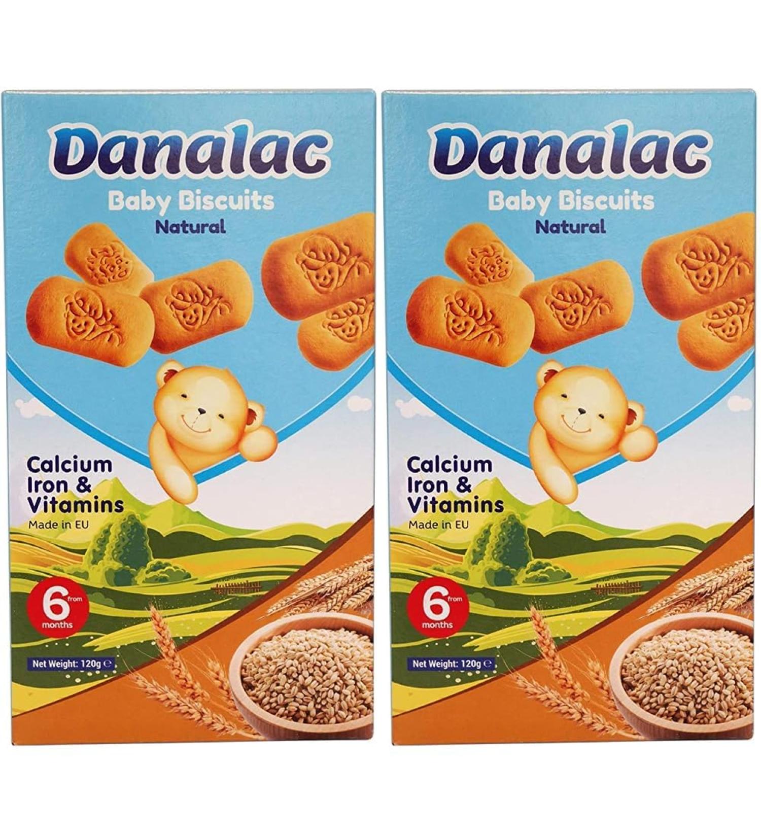 Danalac Baby Cookies - Natural 120g Snacks for 6+ Months - Calcium Iron & Vitamins (Pack of 2) - Healthy Treats for Children - Buy Online on GoSupps.com