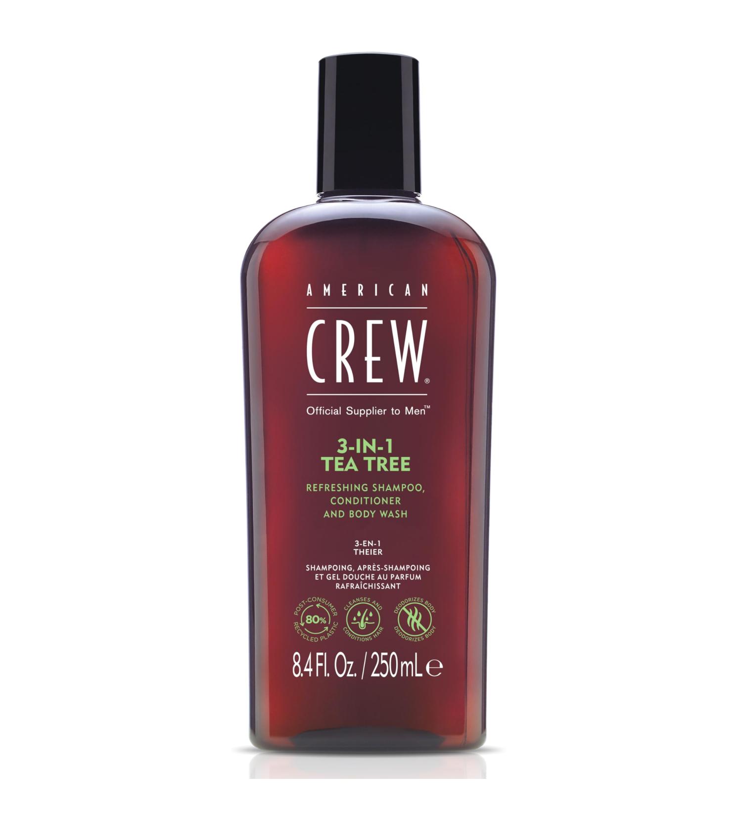 American Crew Tea Tree 3 in 1 Haircare - Shampoo, Conditioner, Body Wash 250ml - Buy Online on GoSupps.com