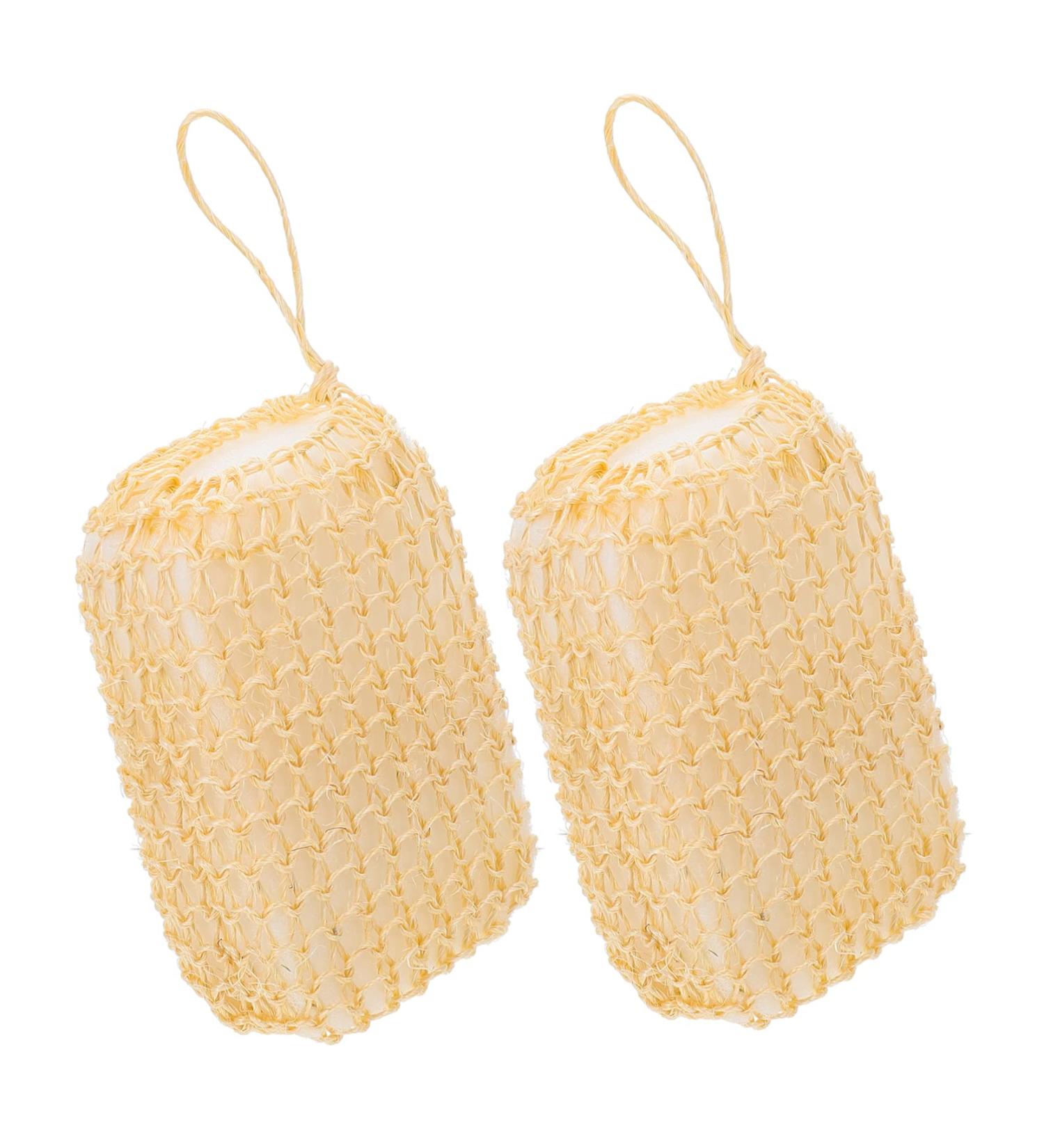 FOMIYES 2pcs Bath Brush and Scrubber Set - Natural Sisal Sponges for Body Exfoliation - Buy Online on GoSupps.com