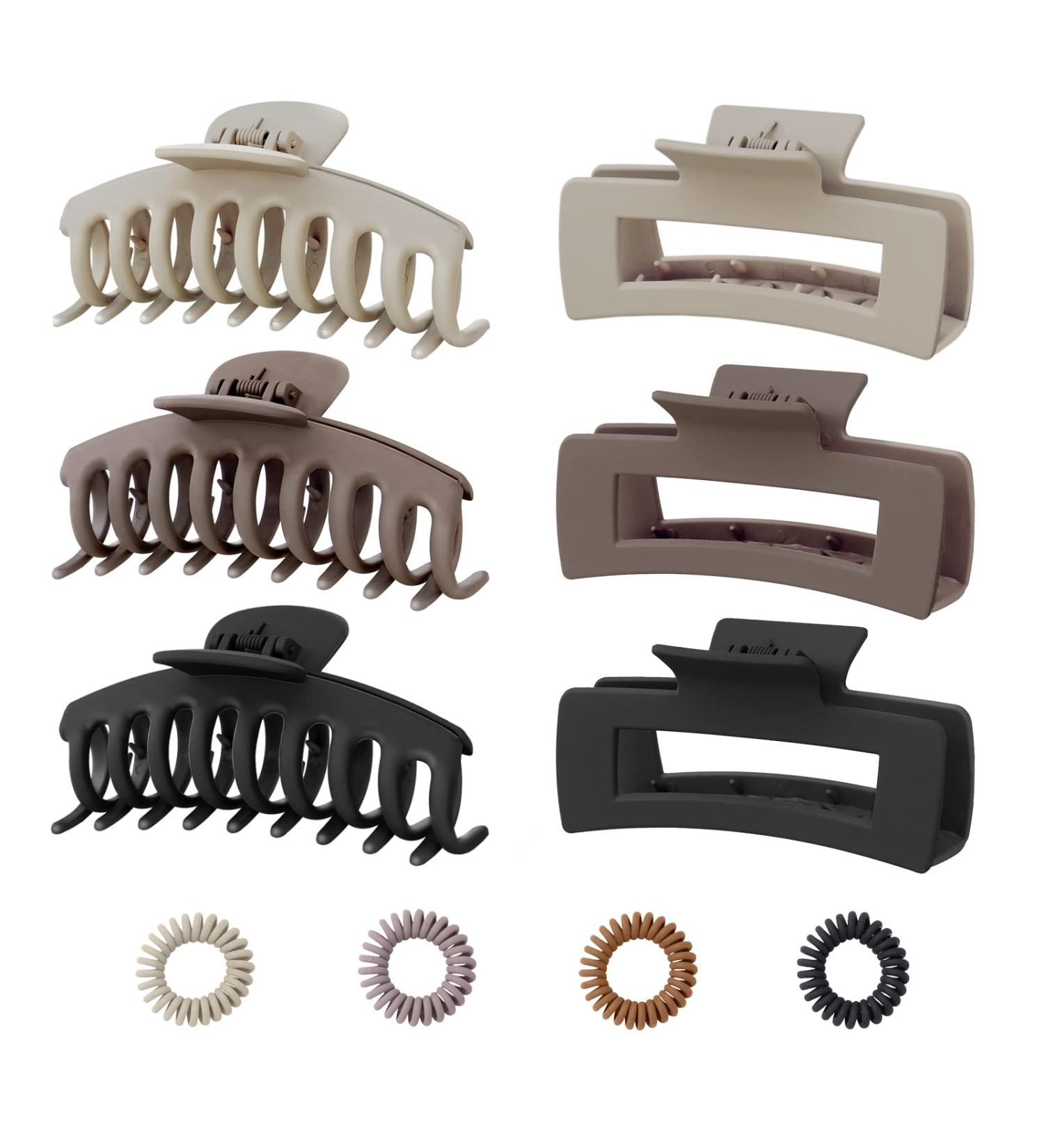 Shop Kavya Big Thick Hair Clips - Slide-Resistant 11 cm Rectangular Hair Clip Set for Women | Stylish Hair Jewelry - Buy Online on GoSupps.com