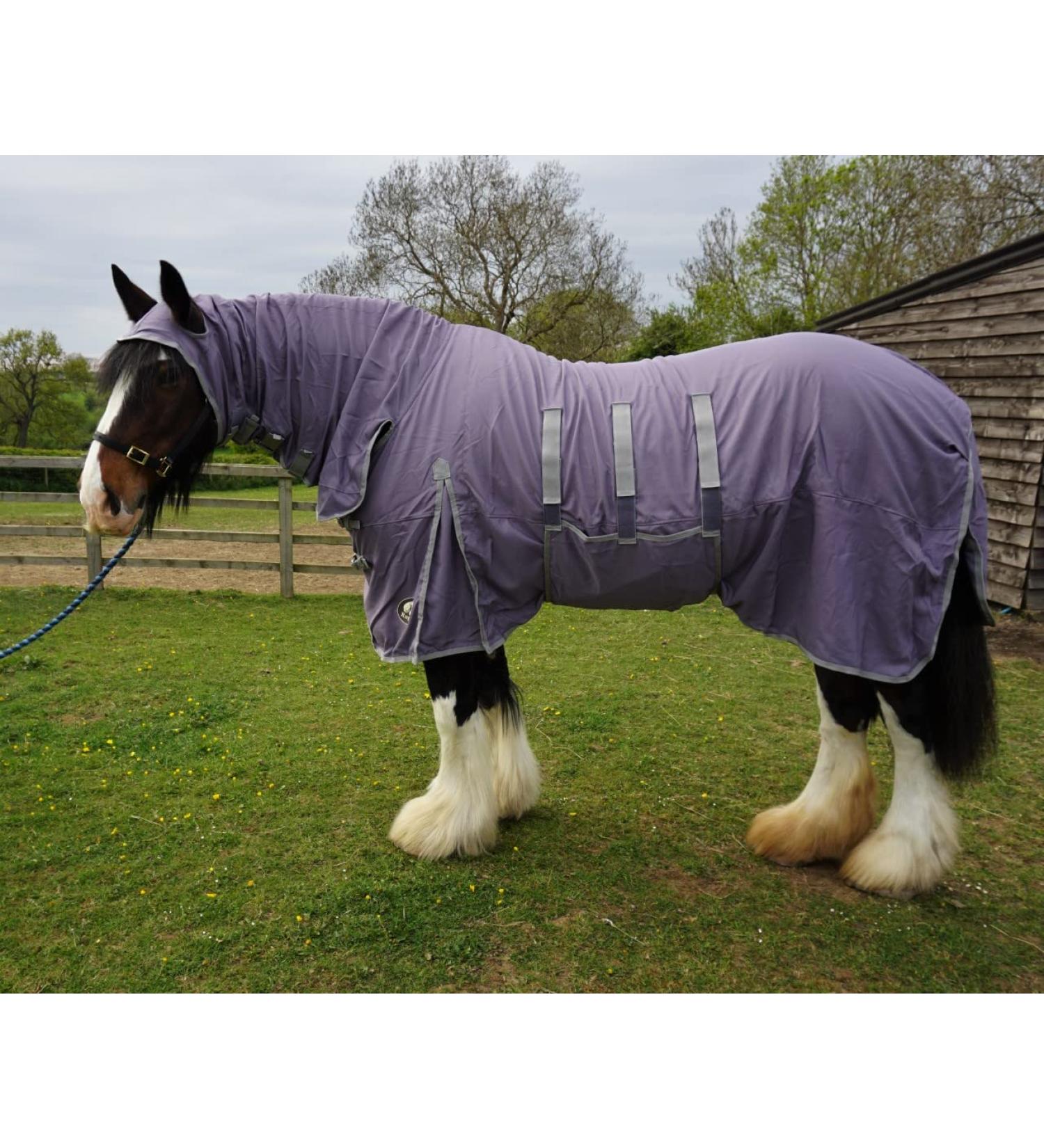 Ruggles UV Combo Fly Rug for Heavy Horses | Ideal for Warmer Summer Months | For Clydesdale Shire Percheron etc (6' 6" Shark Grey) 6' 6" Shark Grey - Buy Online on GoSupps.com