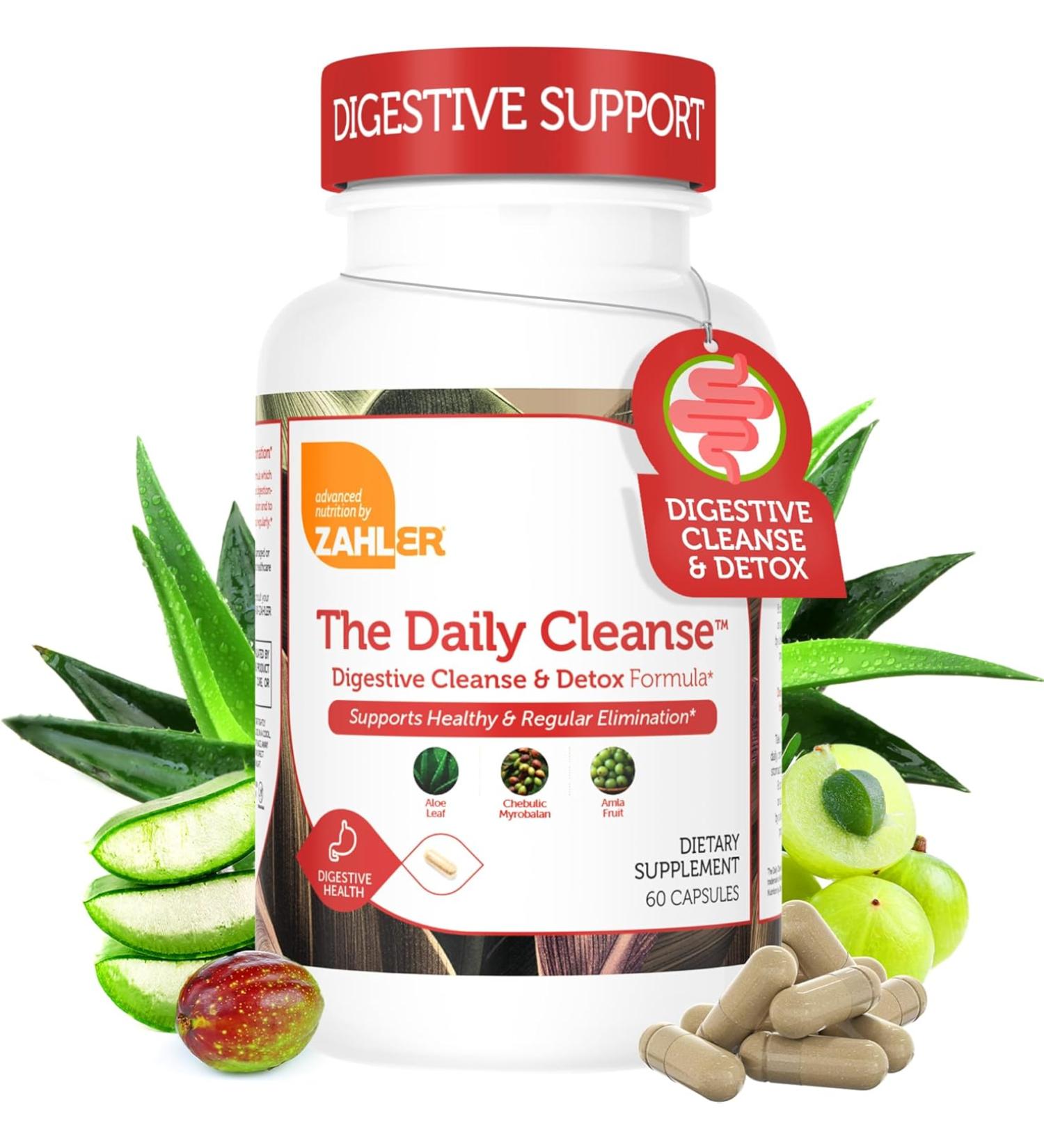Zahler Daily Cleanse - Digestive Detox Formula for Healthy Elimination | 60 Capsules - International Shipping Available - Buy Online on GoSupps.com