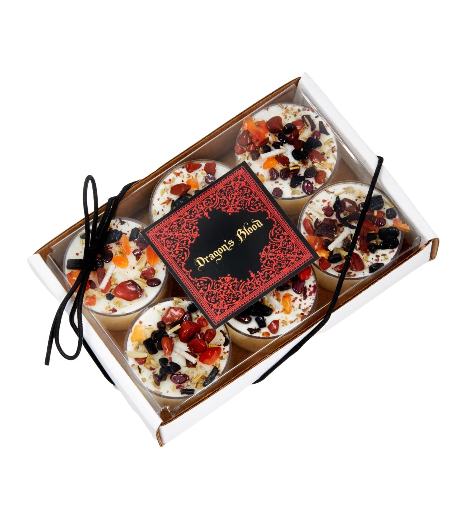 Dragons Blood Candle Set by New Moon Beginnings | Protection & Grounding Aromatherapy Soy Tealights | Herbal Floral & Crystal Infused - Ideal for Spiritual Practices - Buy Online on GoSupps.com