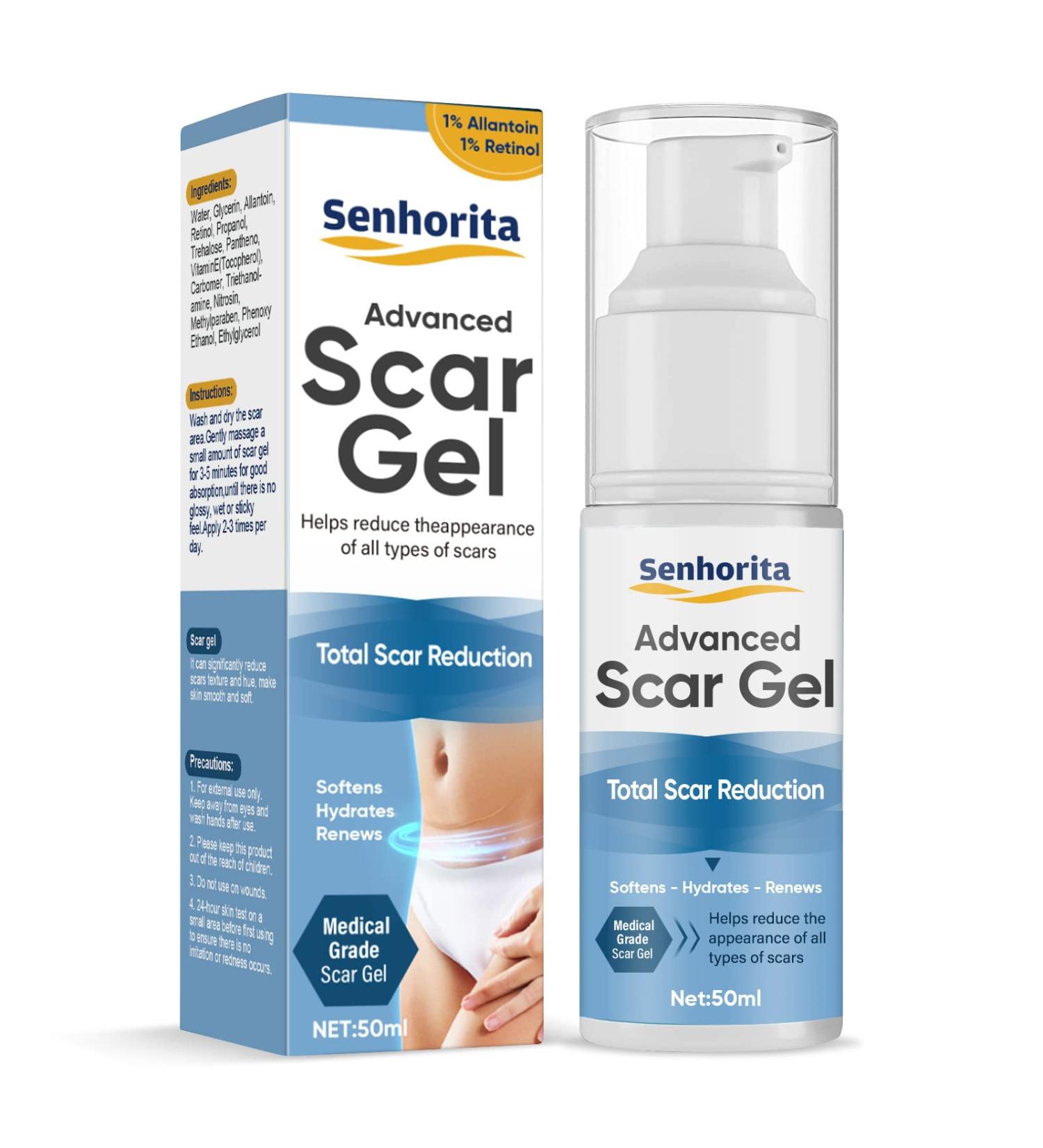 Advanced Scar Cream Gel - Effective Scar Treatment for Face & Body | Remove Surgical Scars C-Section Stretch Marks Acne & More - Buy Online on GoSupps.com