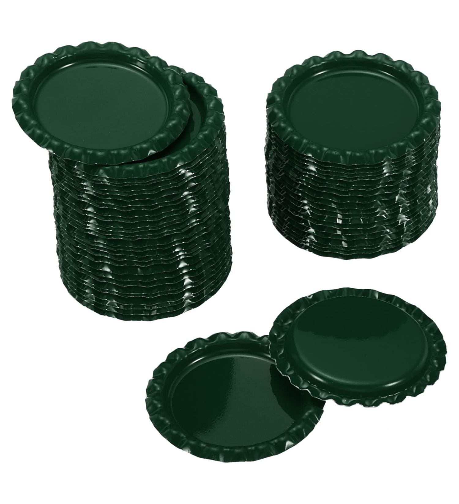 PATIKIL 1 Inch Flat Decorative Bottle Caps 50 Pack Craft Bottle Pendant Trays Double Sides Printed for DIY Pendants Craft Scrapbooks Dark Green - Buy Online on GoSupps.com