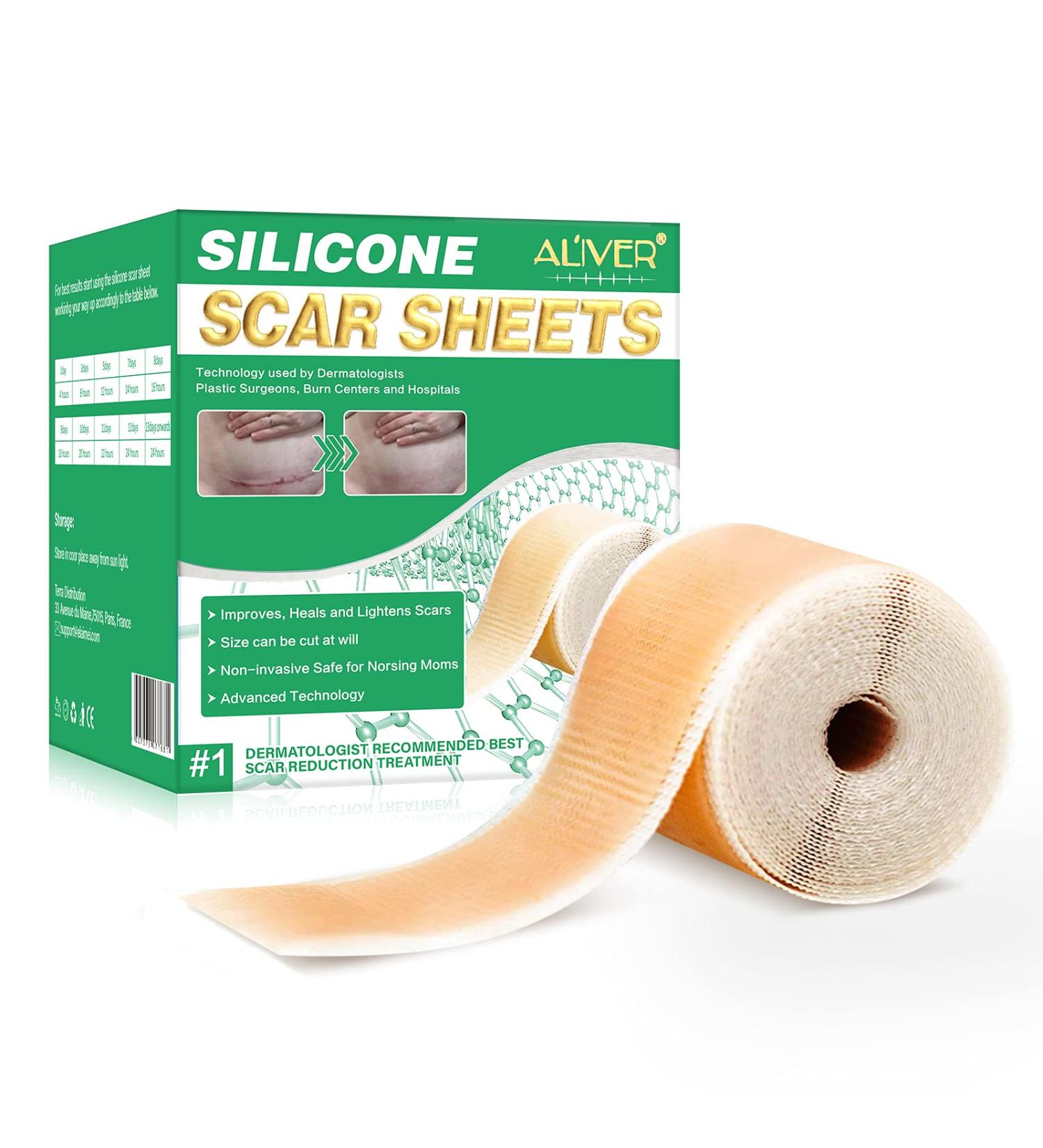 Silicone Scar Sheets Medical Grade Silicone Scar Tape Silicone Scar Strips for Scar Healing Painless Scar Removal Tape for All Surgical Incisions C-Section Burn Keloid Acne (1.6x60inch-1.5M) - Buy Online on GoSupps.com