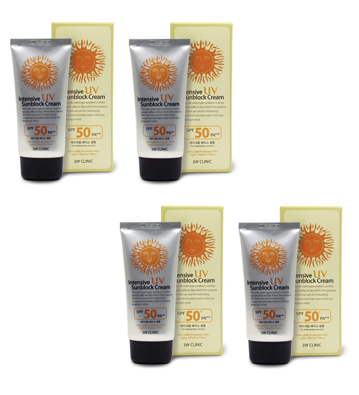ZEESOON Intensive UV Sunscreen Sunblock Cream 4 Pack SPF50+ PA+++ 70ml - 3W Clinic - Buy Online on GoSupps.com
