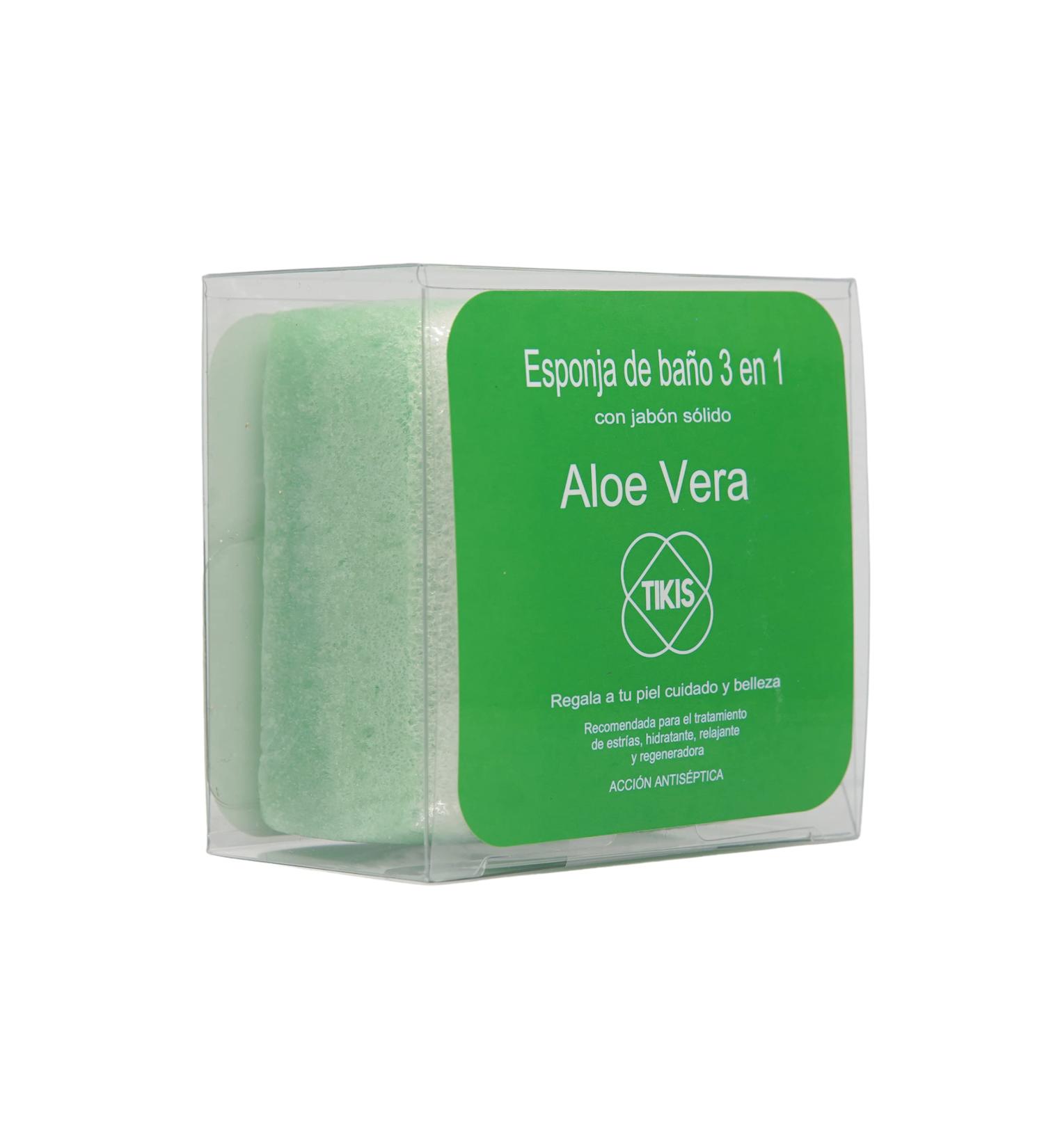 Tikis Bath Sponges - Ideal for the Camino de Santiago - Innovative - 3 in 1 Tikis Sponges - Exfoliates Nourishes and Hydrates - All Skin Types (Aloe Vera) - Buy Online on GoSupps.com