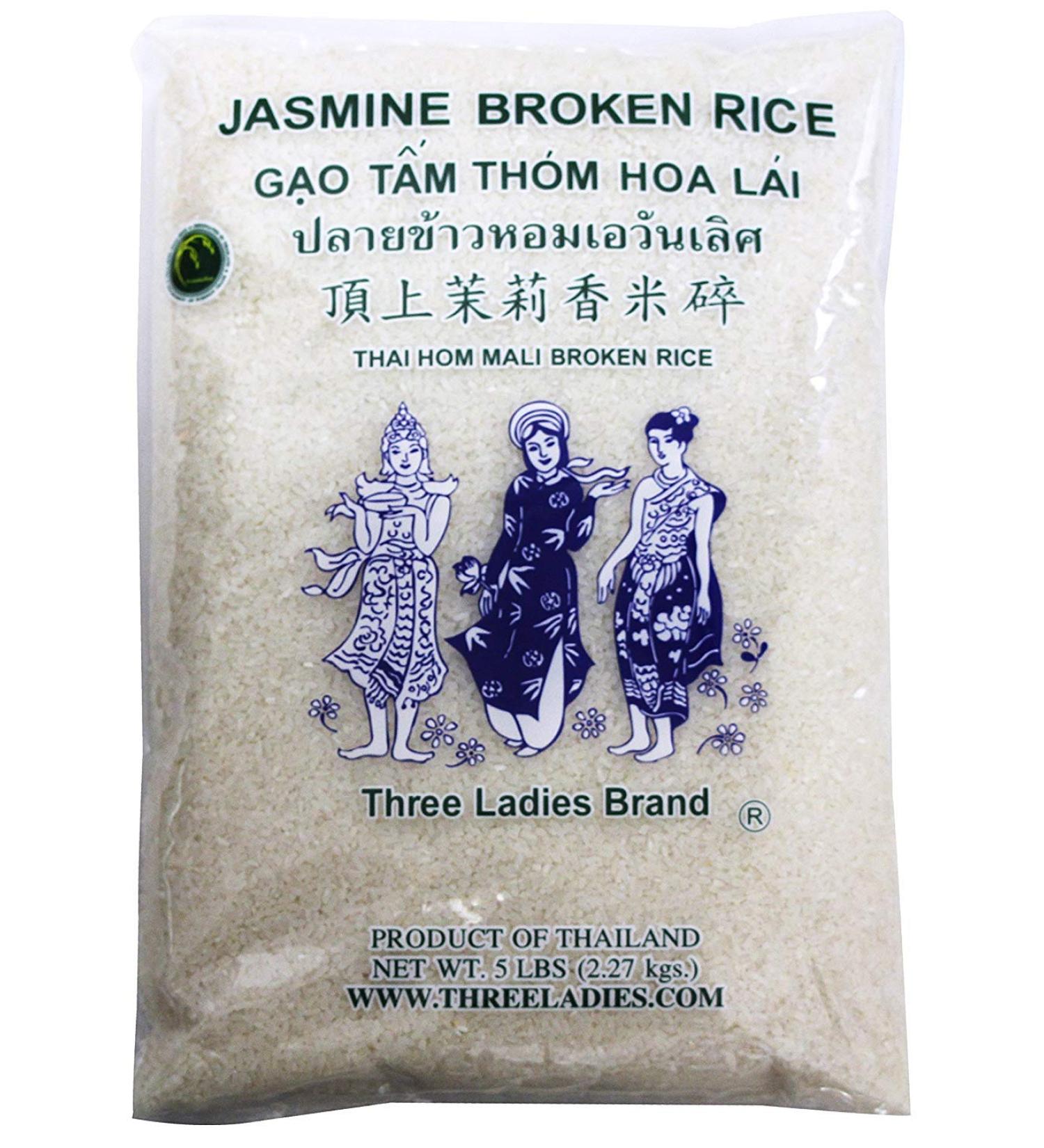 Three Ladies Jasmine Broken Rice - 5 lbs (1 Bag) - Buy Online on GoSupps.com