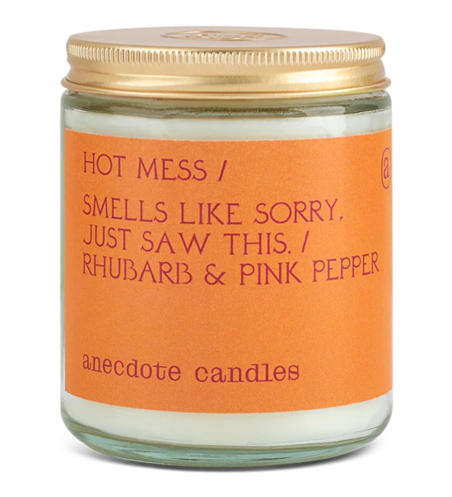 Anecdote Candles Hot Mess | Premium Rhubarb & Pink Pepper Coconut Soy Wax Candle | Hand Poured & Long Burning | Phthalate-Free | 7.8 Oz | Perfect Gift for Home & Office - Buy Online on GoSupps.com