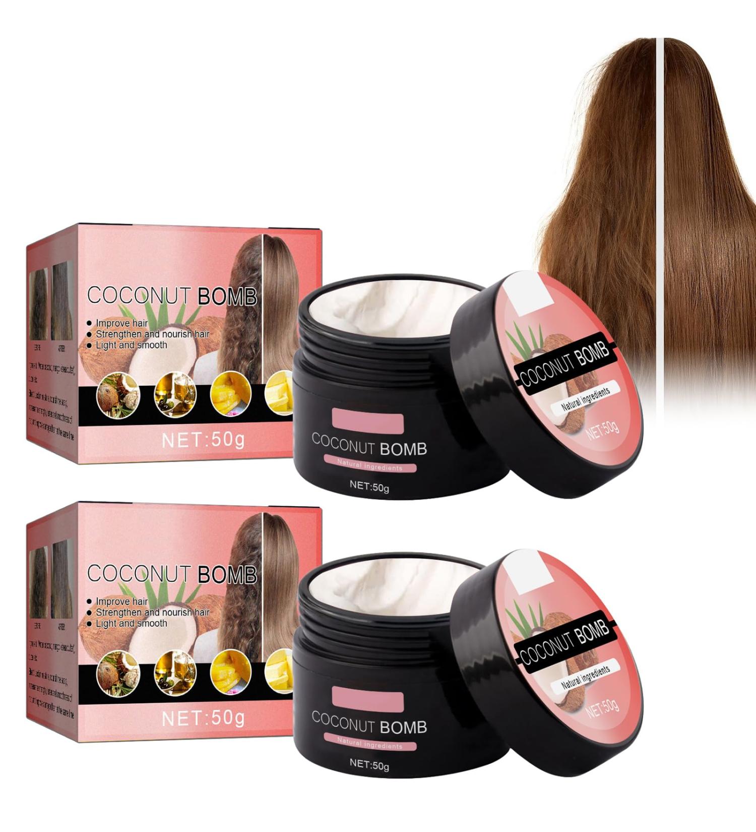 2PCS Masque Cheveux Naturel Coconut Hair Mask Masque Capillaire R parateur et Hydratant Masque Cheveux Nutritif Silky Deep Conditioner Silk Smooth Deep Conditioner - Buy Online on GoSupps.com