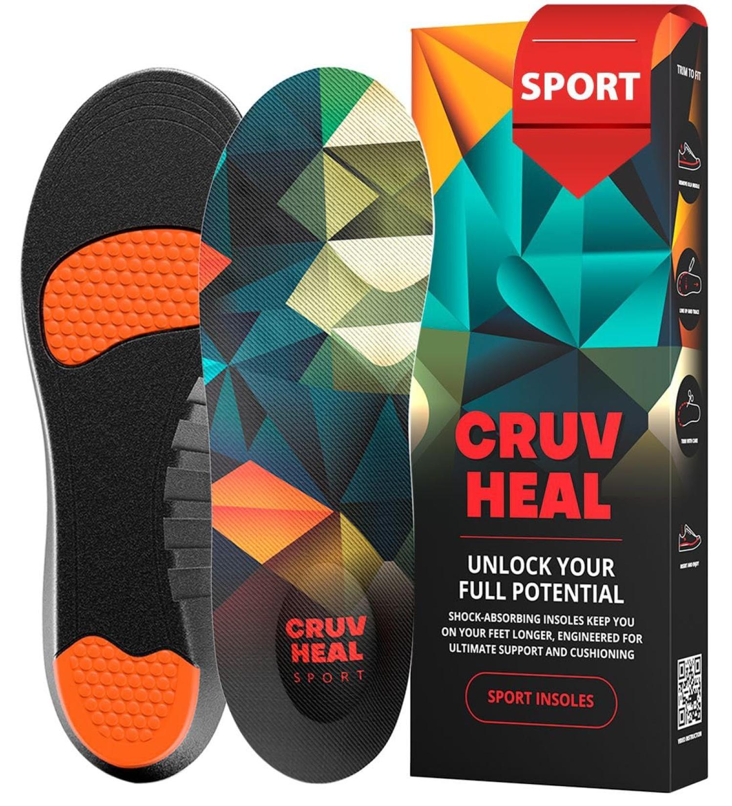 Sport Shock Absorbing Insoles | Athletic Shoe Cushioning Inserts for Men & Women | Ideal for Running Hiking & Active Sports | Neutral Arch | Multicolor (Size L: Men 8.5-13 / Women 9.5-14 - Buy Online on GoSupps.com