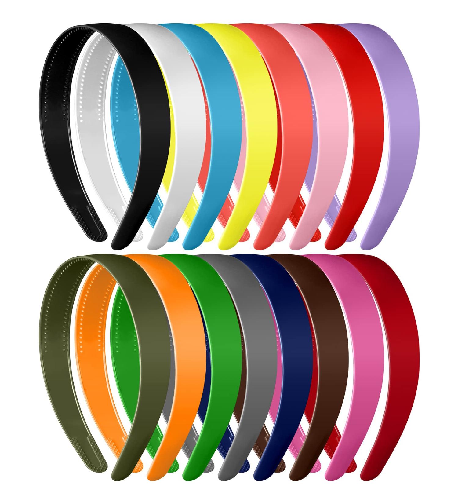 16 Pack 1 Inch Plastic Headbands with Teeth - Wide Anti-slip Hair Bands for Women and Girls - DIY Hair Accessories - Classic Color - Buy Online on GoSupps.com