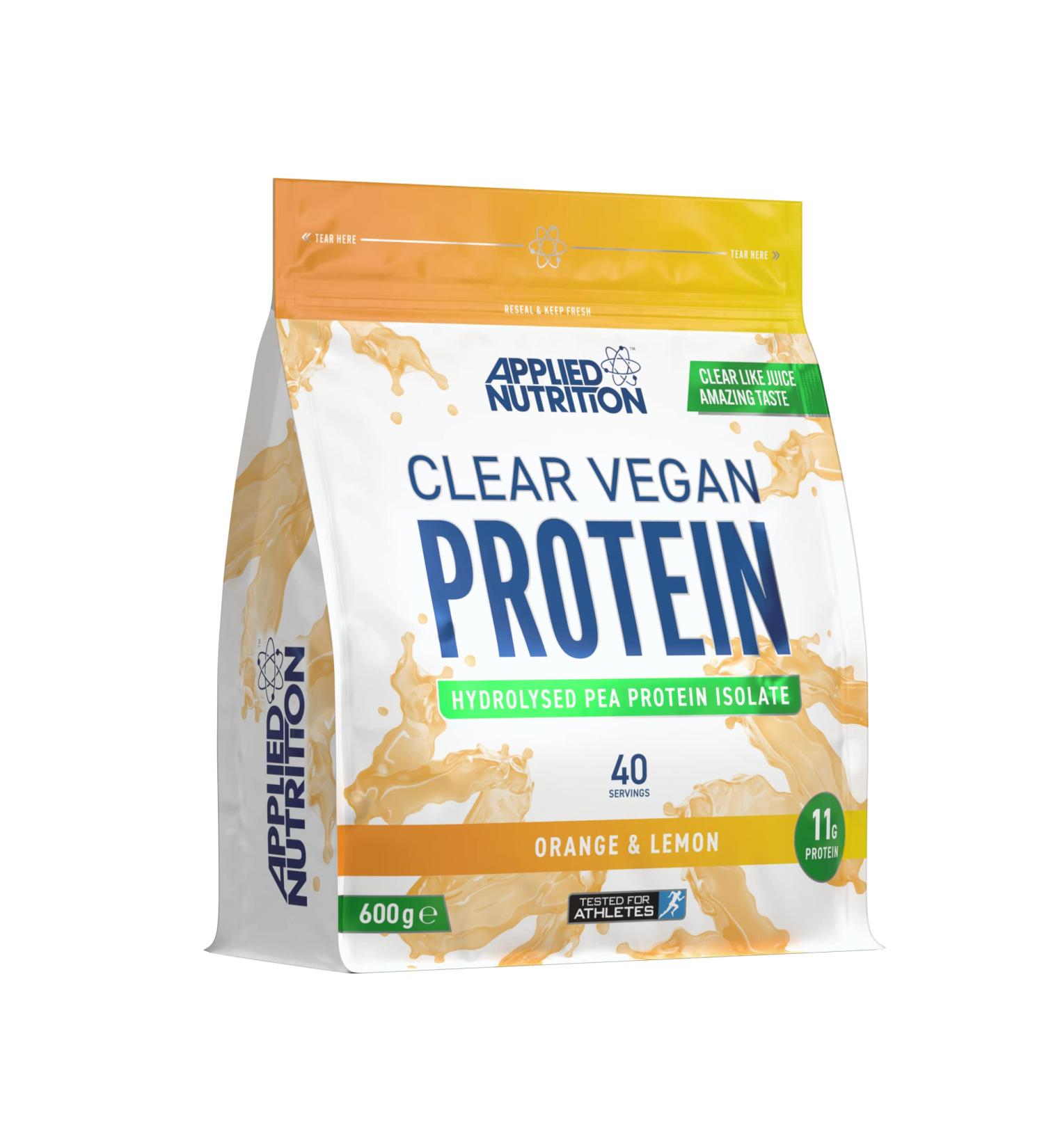 Applied Nutrition Clear Vegan Protein - Hydrolysed Pea Isolate Powder (Orange & Lemon) - 600g - Buy Online on GoSupps.com