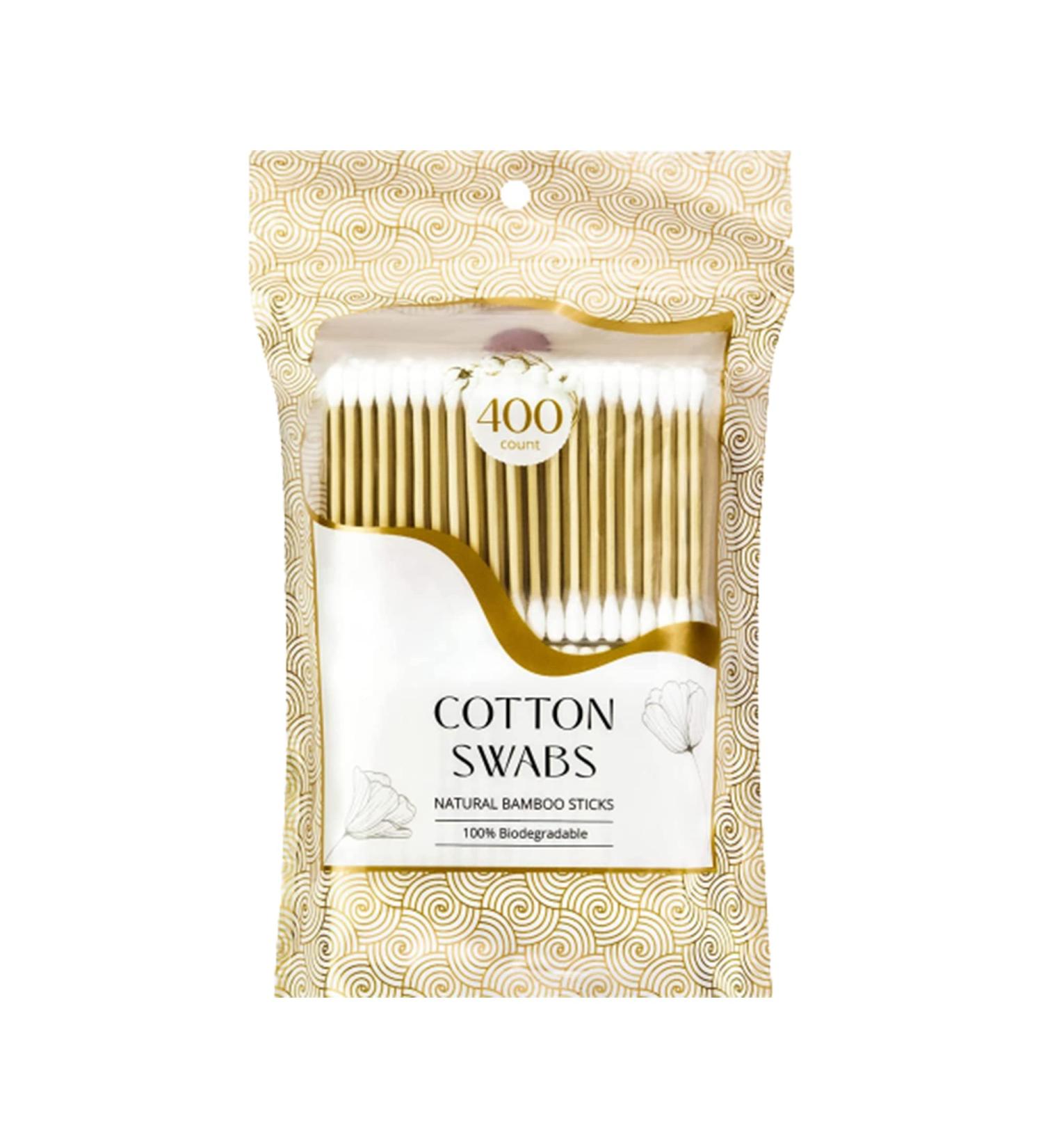 Bistras Bamboo Cotton Swabs 400 count - Natural Dual Tipped Qtips for Ears, Makeup & Baby Care - Buy Online on GoSupps.com