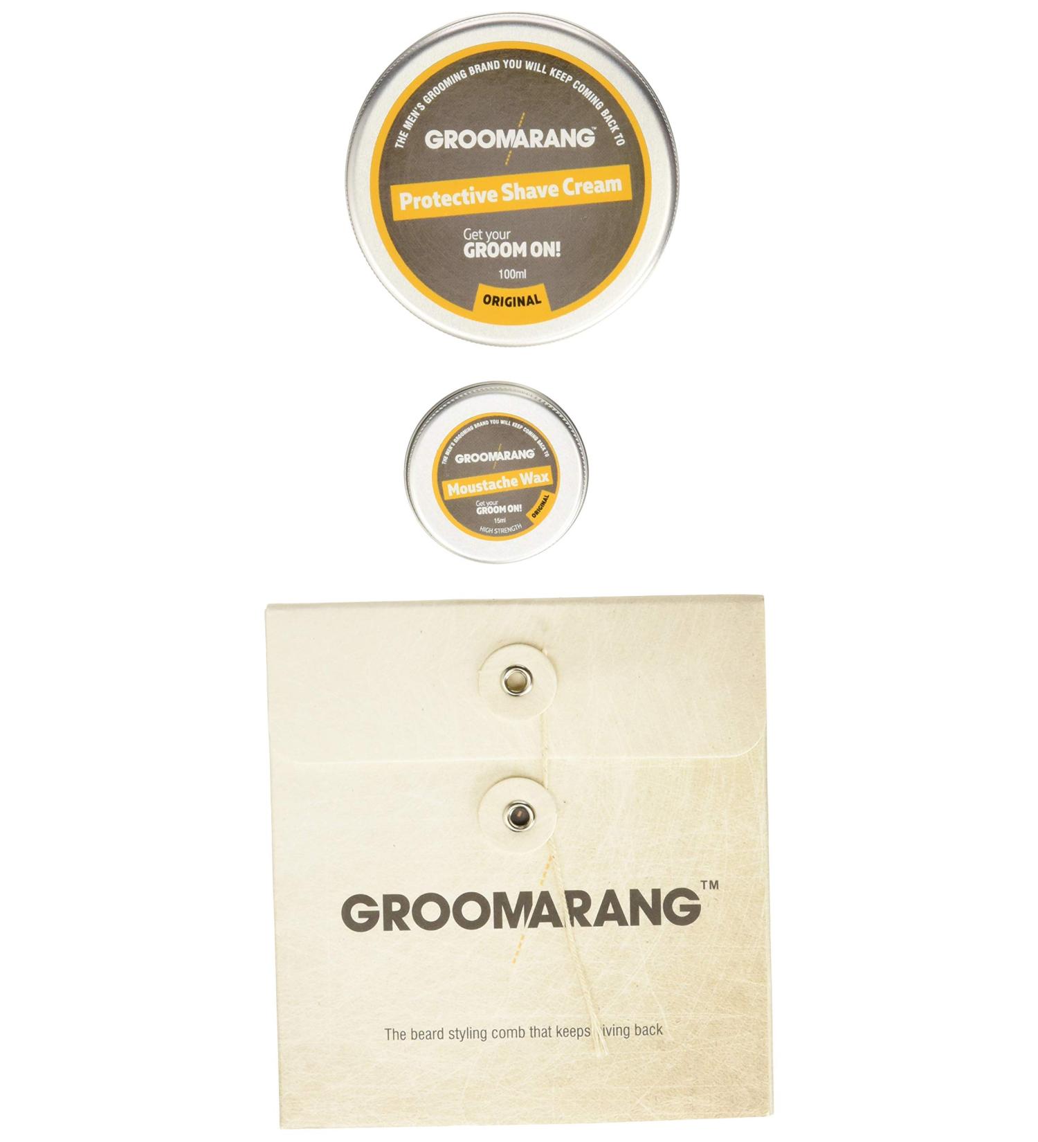 Starter Collection Beard Comb Moustache Wax 15ml Shave Cream 100ml Gift Set