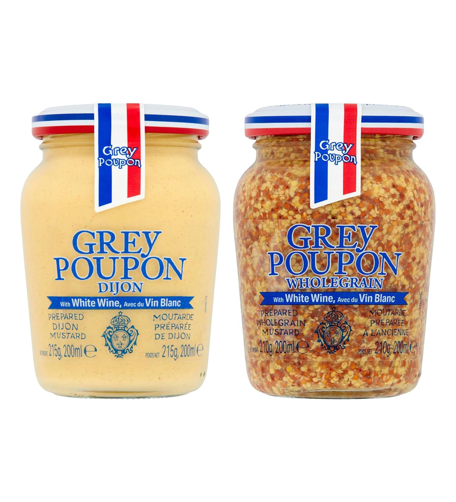 Intrinsic Treats Mustard Bundle with Grey Poupon Dijon 215g and Wholegrain Mustard 210g - (Pack of 2) - Buy Online on GoSupps.com