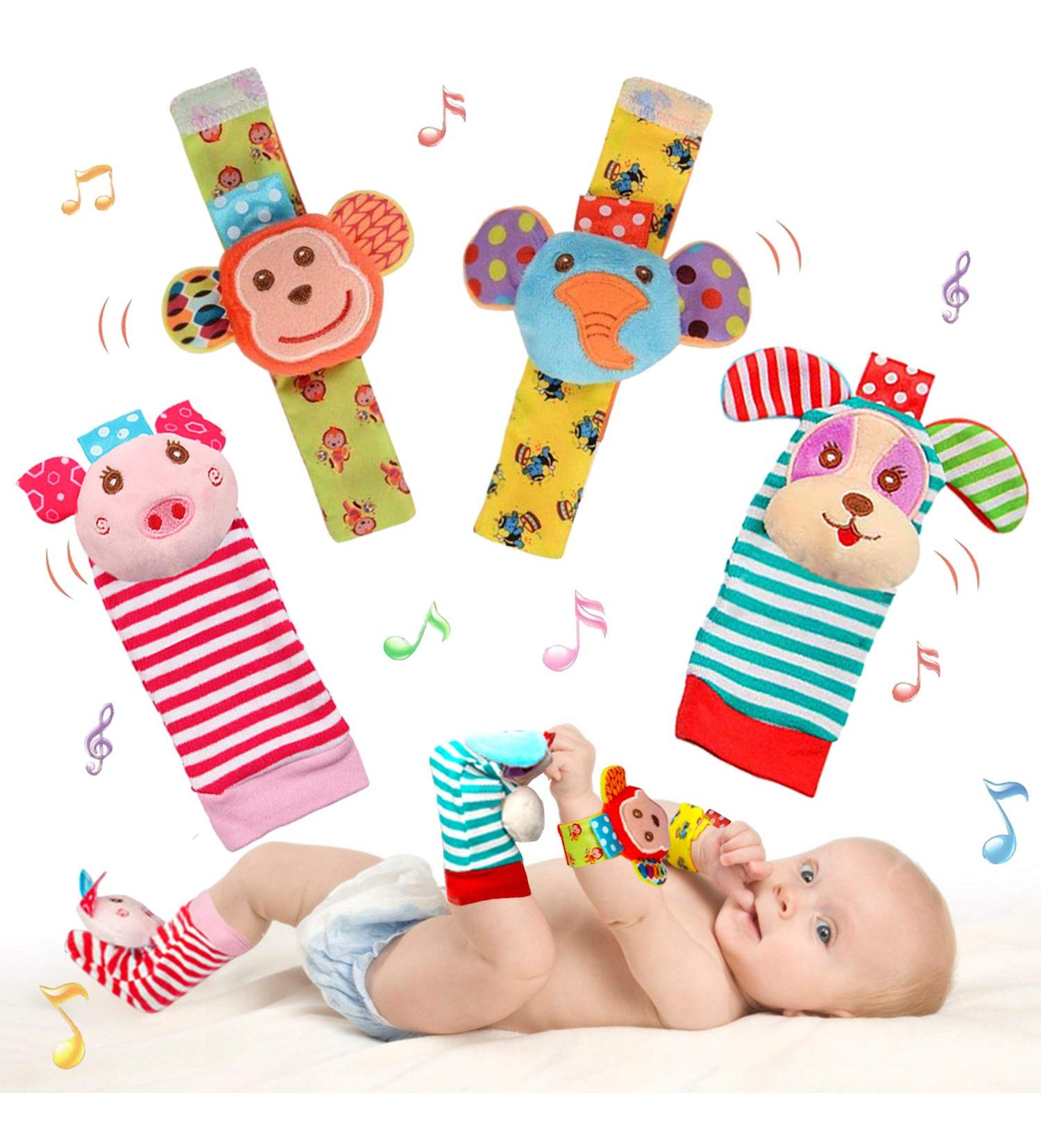 Sensory Plush Baby Rattle Toys for Newborns - Wrist, Foot, Handheld Rattles for Boys and Girls (A4) - Buy Online on GoSupps.com