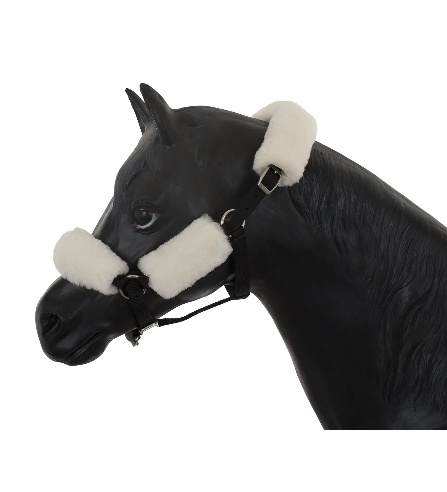 Angel Reitsport Halfter Set (4-pc.) Incl. Nasal sauce neck saver and 2x cheek covers Set4 Color: 12 lambskin colors for choice white