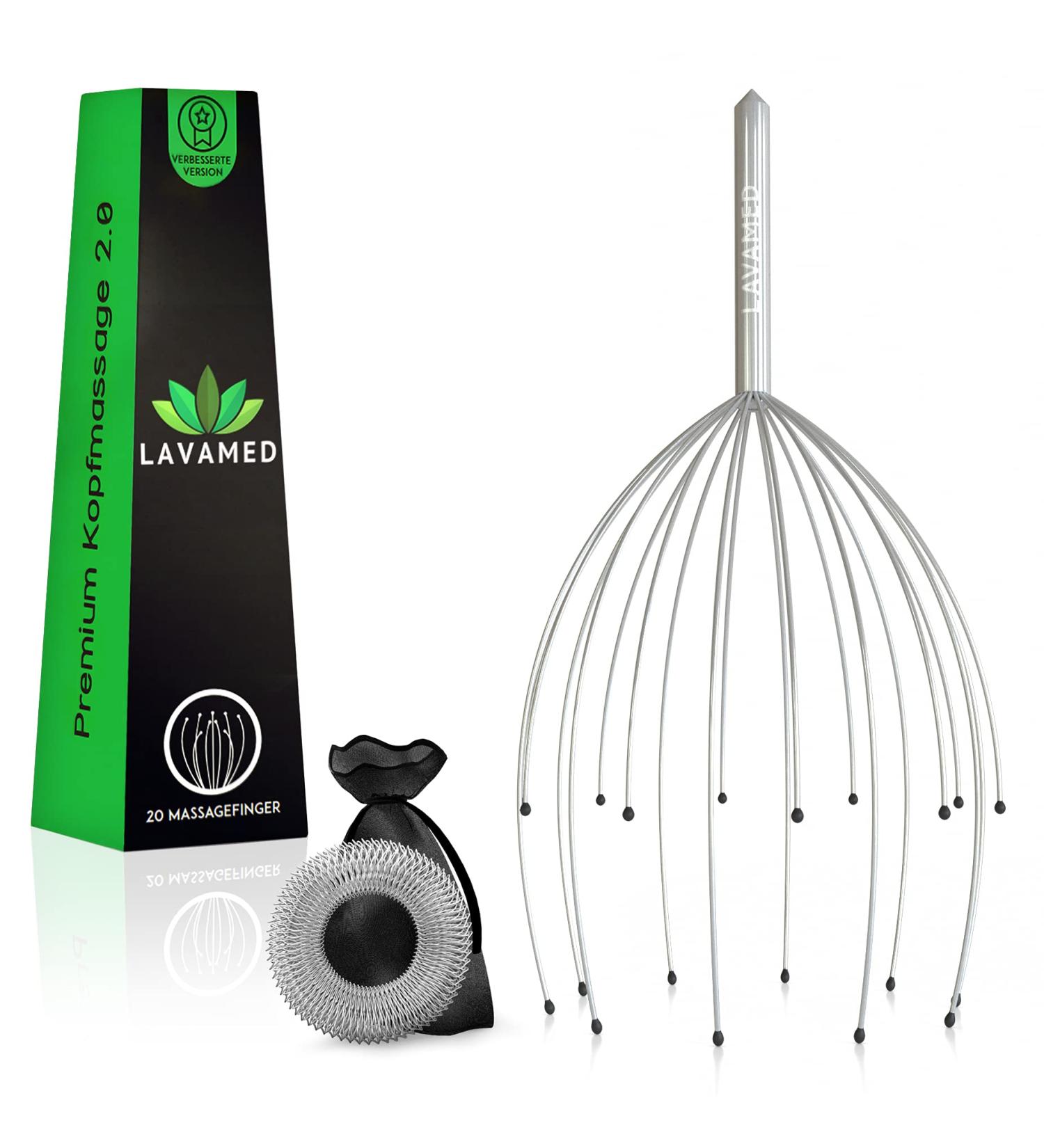 LAVAMED Head Massage Spider | Premium 20-Arm Head Massager | Perfect Gift for Relaxation & Stress Relief - Shop Now! - Buy Online on GoSupps.com