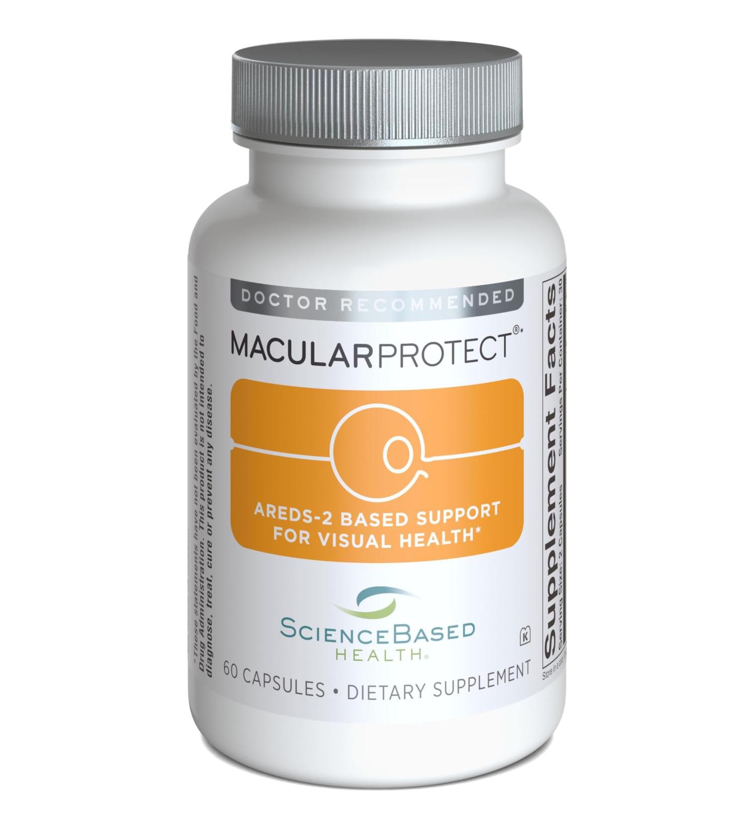ScienceBased Health MacularProtect AREDS 2 Formula Eye Health Vitamin & Mineral Supplement with Lutein Zeaxanthin & B Vitamins for Macular & Vision Support 60 Capsules 60 Count (Pack of 1) - Buy Online on GoSupps.com