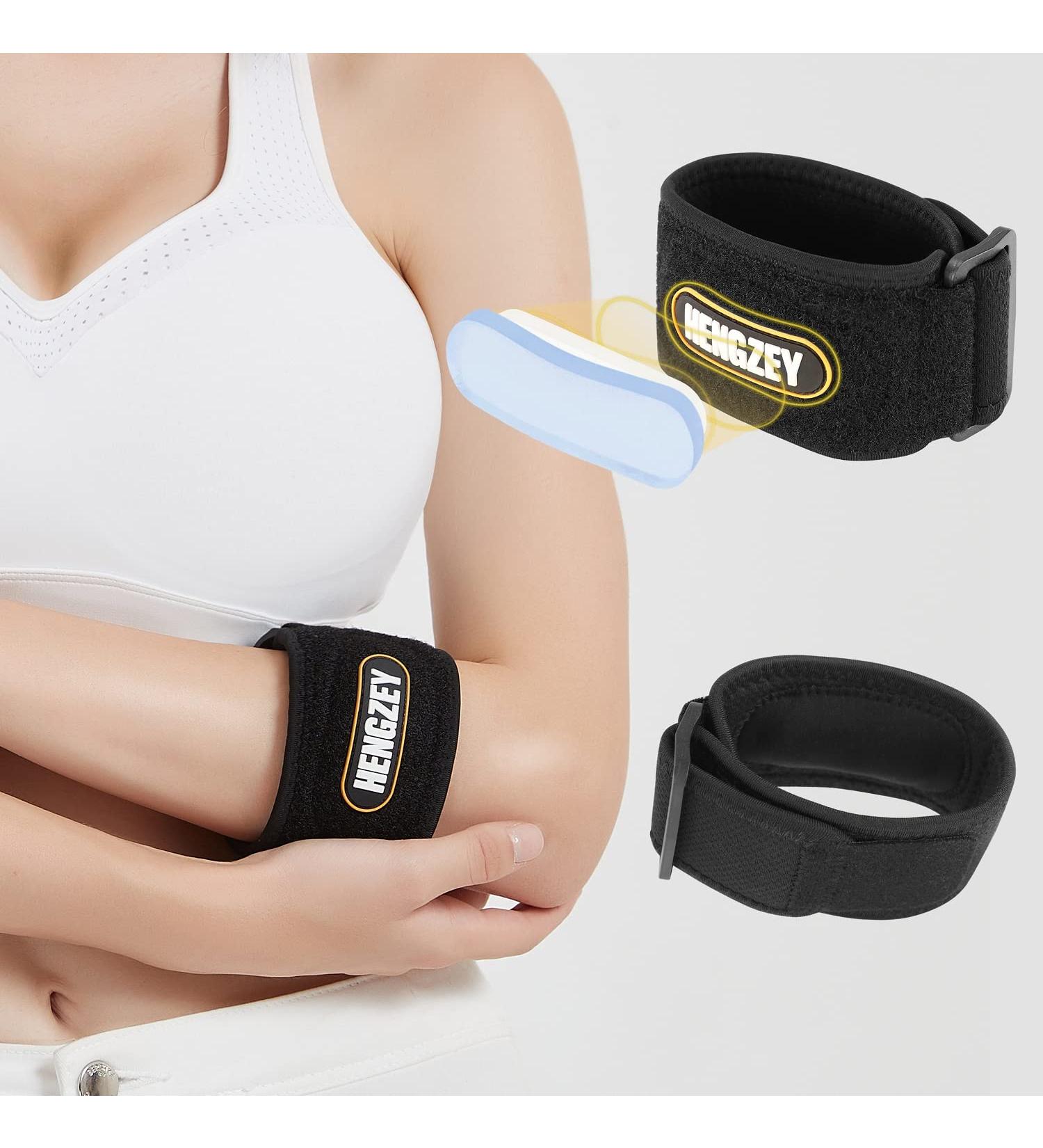 HENGZEY (2 Pack) Elbow Brace Set for Tendonitis & Tennis Elbow - Pain Relief & Compression Support for Men & Women - Buy Online on GoSupps.com