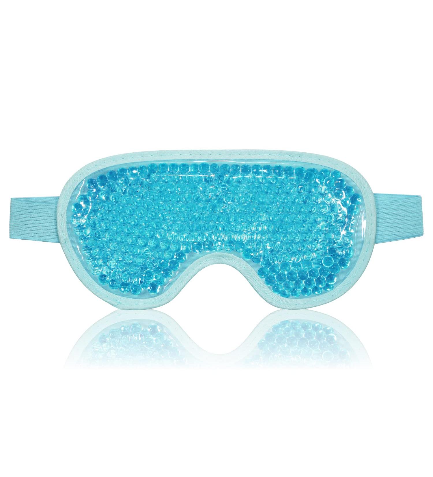 Reusable Gel Eye Mask for Puffy Eyes & Stress Relief - Hot Cold Beads - Blue - Buy Online on GoSupps.com
