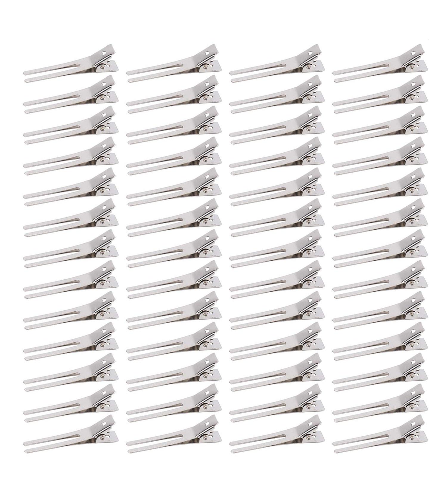 Hedume 300 Pack Double Prong Hair Clips - 1.8'' Metal Clips for Hairdressing, Curl Setting, Salon, Barber, DIY Styling - Buy Online on GoSupps.com