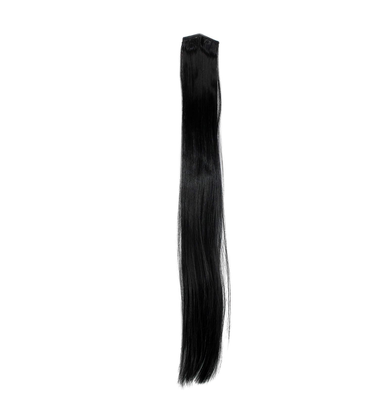 Wig Me Up-Width Extension with 2 clips strand of hair extension hair parts highlight smooth 63cm / 25inch black yzf-p2s25-1 black (1)