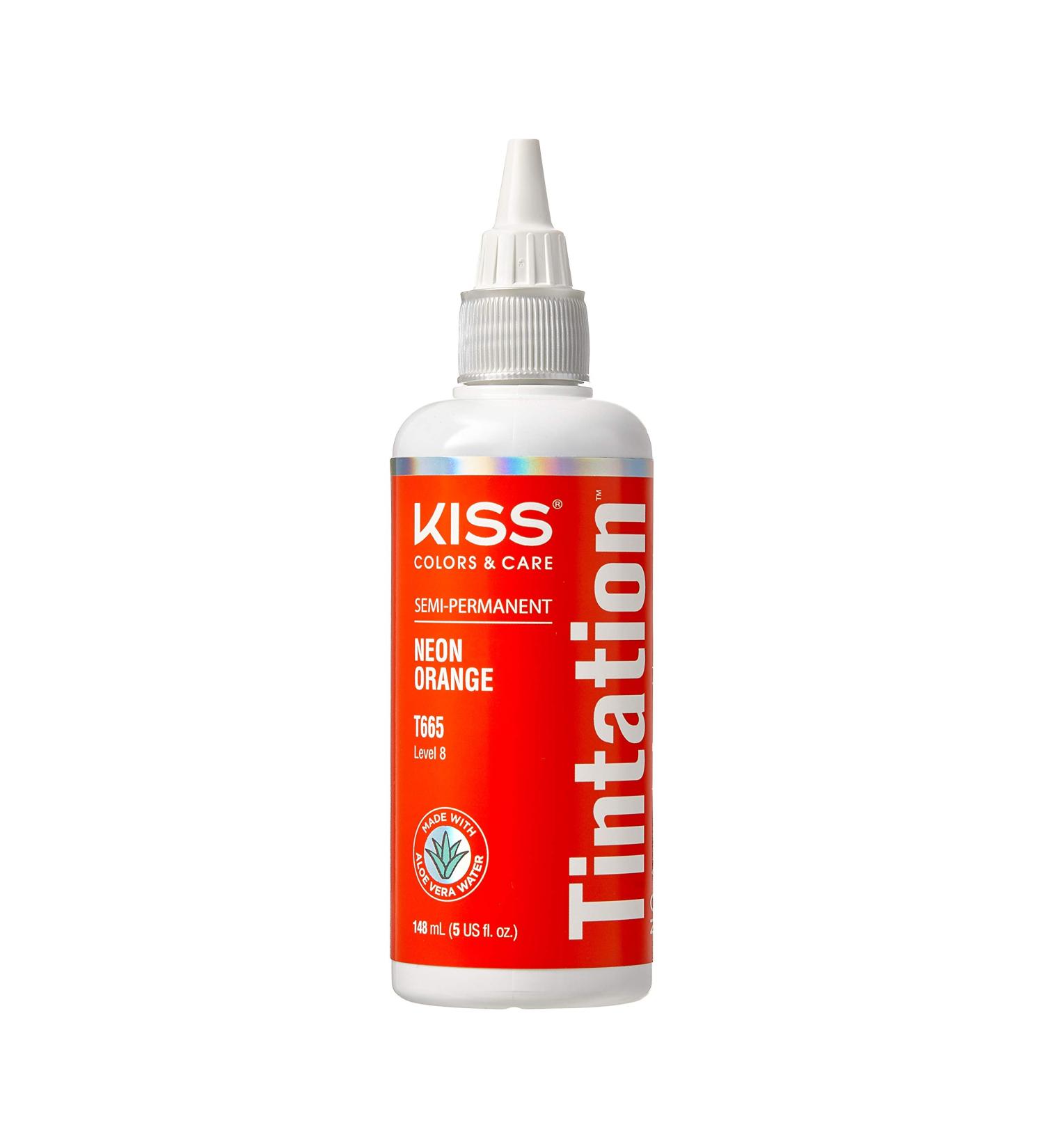 Kiss Tintation Semi-Permanent Hair Color 5oz (Neon Orange) - Vibrant & Long-Lasting Dye - Buy Online on GoSupps.com