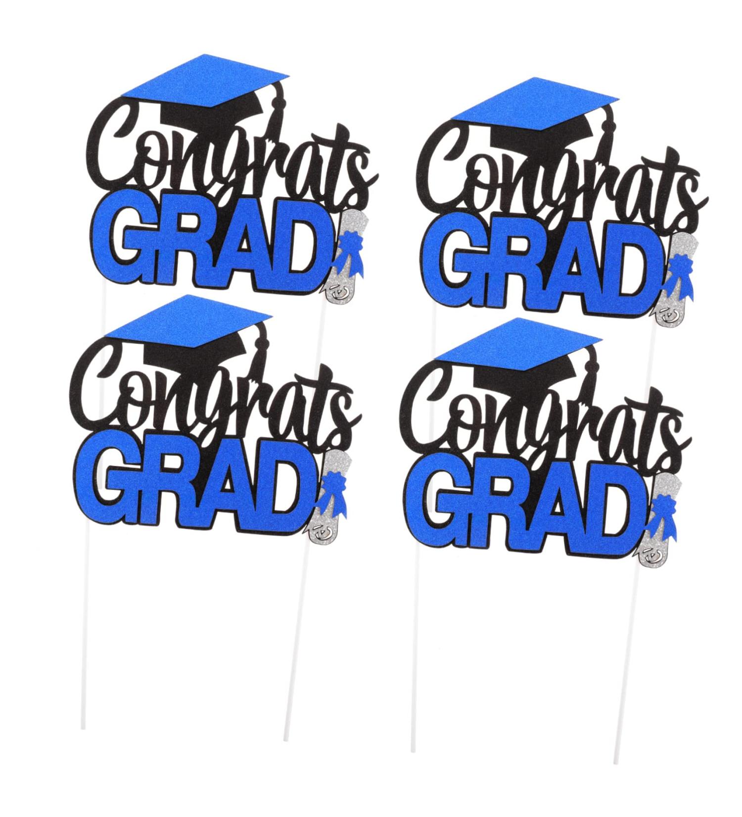 DECHOUS 4pcs Graduation Row Graduation Dessert Toppers Grad Picks Appetizer Dessert Picks Class of 2023 Graduation Toppers Graduation Decorations Class of 2023 The Draft Blue 17X13.5CM - Buy Online on GoSupps.com