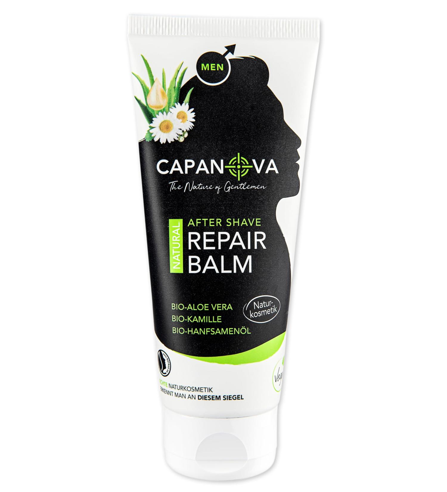 Capanova Natural After Shave Repair Balm 100ml | Soothing Vegan Balm for Men | 100% Natural & Moisturizing Skin Care After Shaving - Buy Online on GoSupps.com