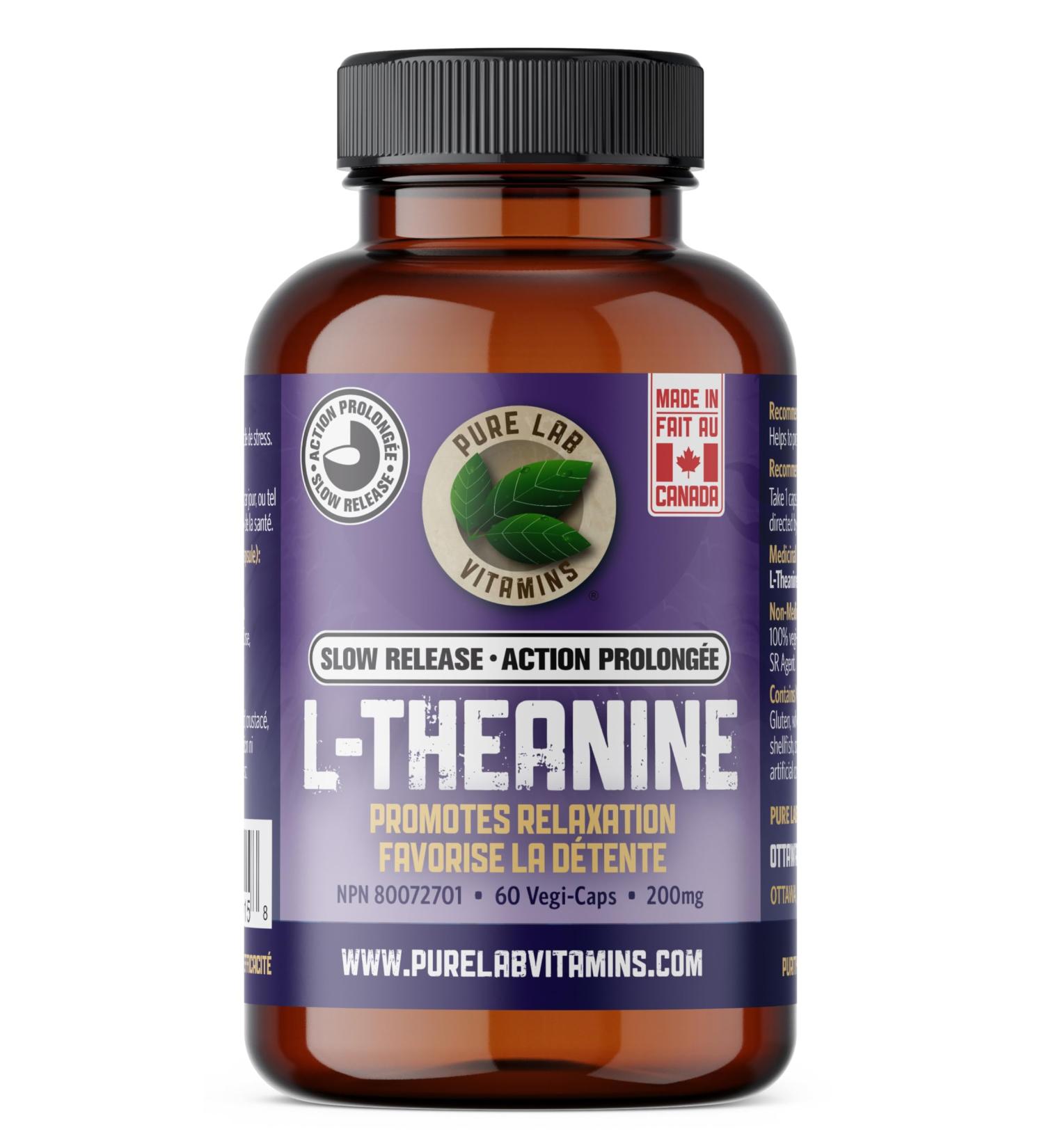 Pure Lab Vitamins | Slow Release L-Theanine 200mg | 60 Vegi Capsules | Concerns and Pressure Relief Supplements | Brain Memory & Focus Supplement for Adults 60 count (Pack of 1) - Buy Online on GoSupps.com