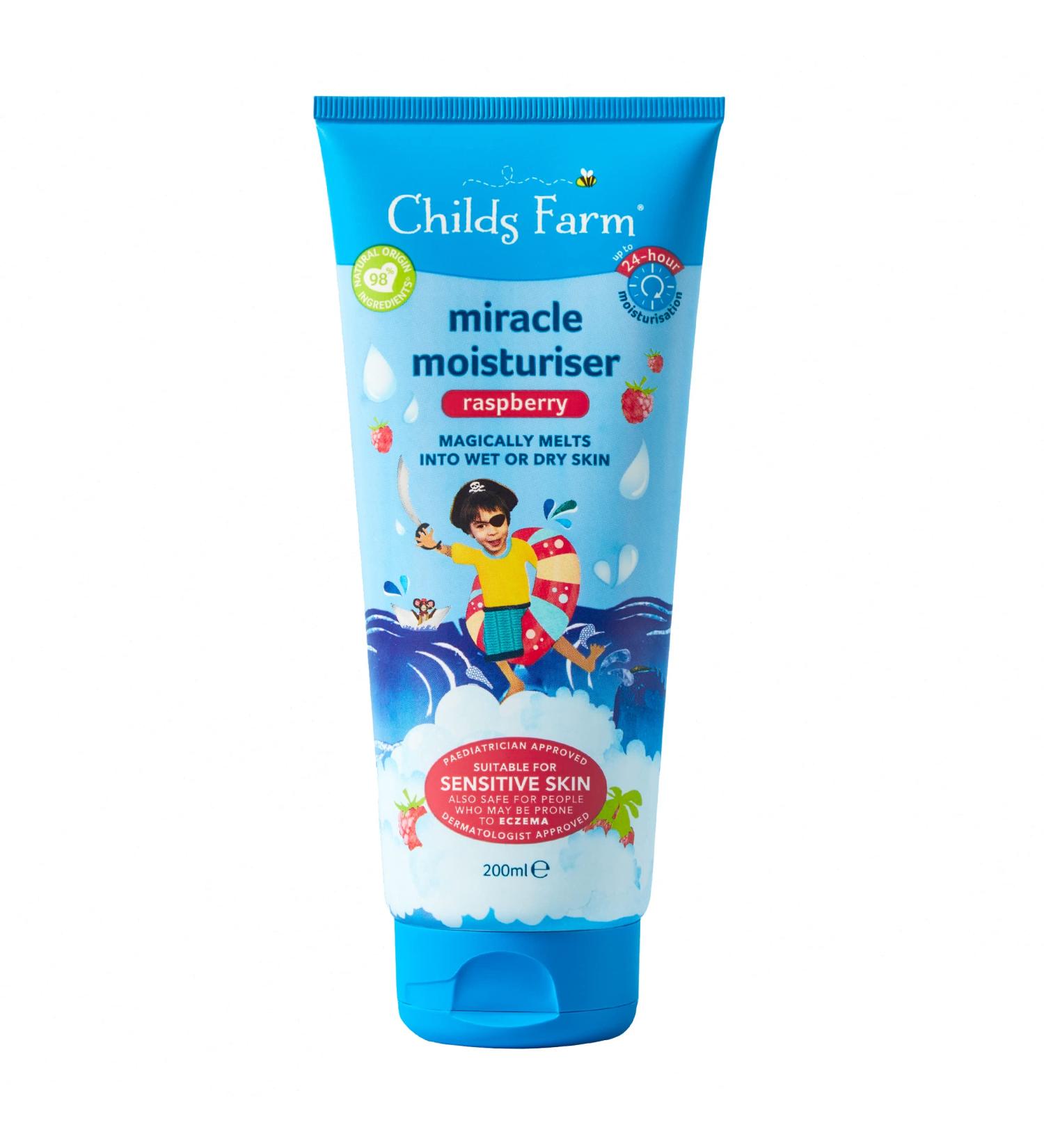 Childs Farm Raspberry Miracle Moisturiser 200ml | For Wet or Dry Skin | 24-Hour Moisturisation - Buy Online on GoSupps.com