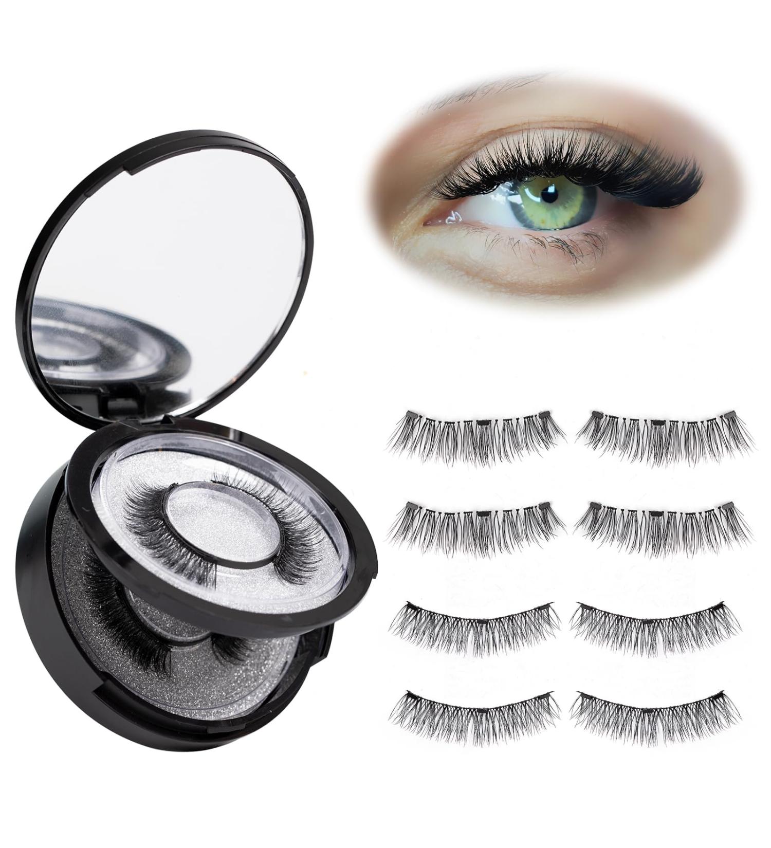 VICILEY Magnetic Eyelashes with Applicator Natural Look Reusable Magnetic Eyelash Fluffy Soft Magnetic Lashes 2 Pairs No Glue Needed Magnetic Lashes Kit Easy to Wear and Remove Magnetic Lashes-2 pairs - Buy Online on GoSupps.com