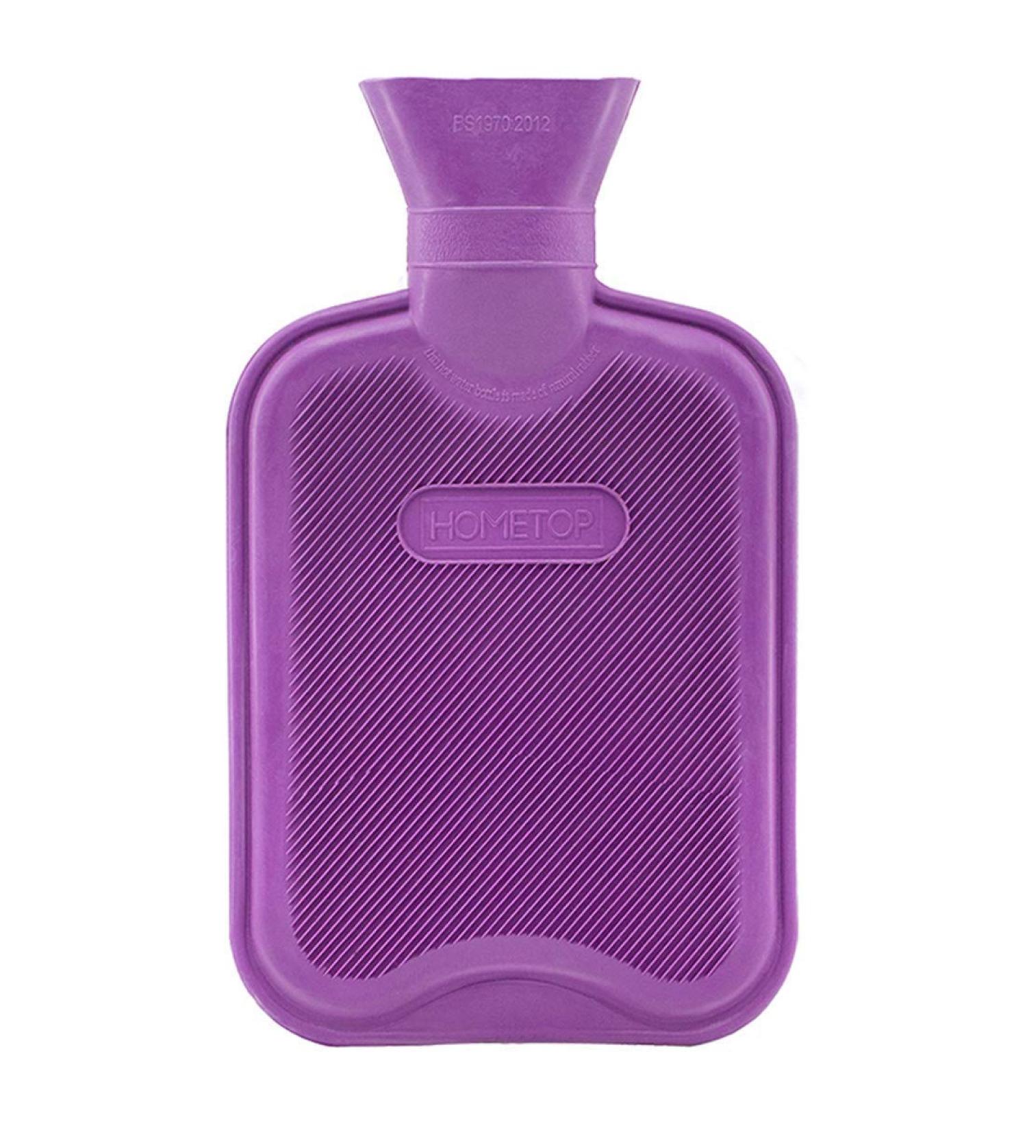 HomeTop Premium Classic Rubber Hot Water Bottle, Great for Pain Relief, Hot and Cold Therapy (1L, Purple)