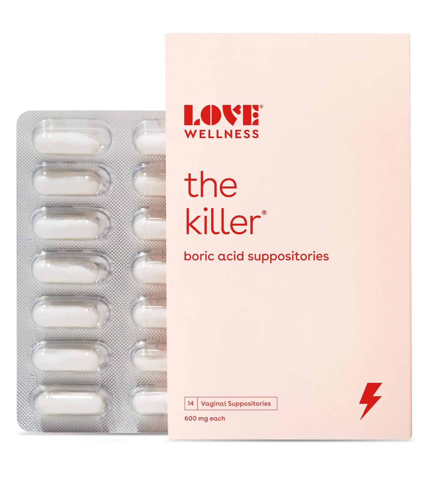 Love Wellness The Killer Boric Acid Suppositories - Maintains Vaginal pH, Manages Odor & Discomfort - Feminine Health by Doctors for Women - Buy Online on GoSupps.com
