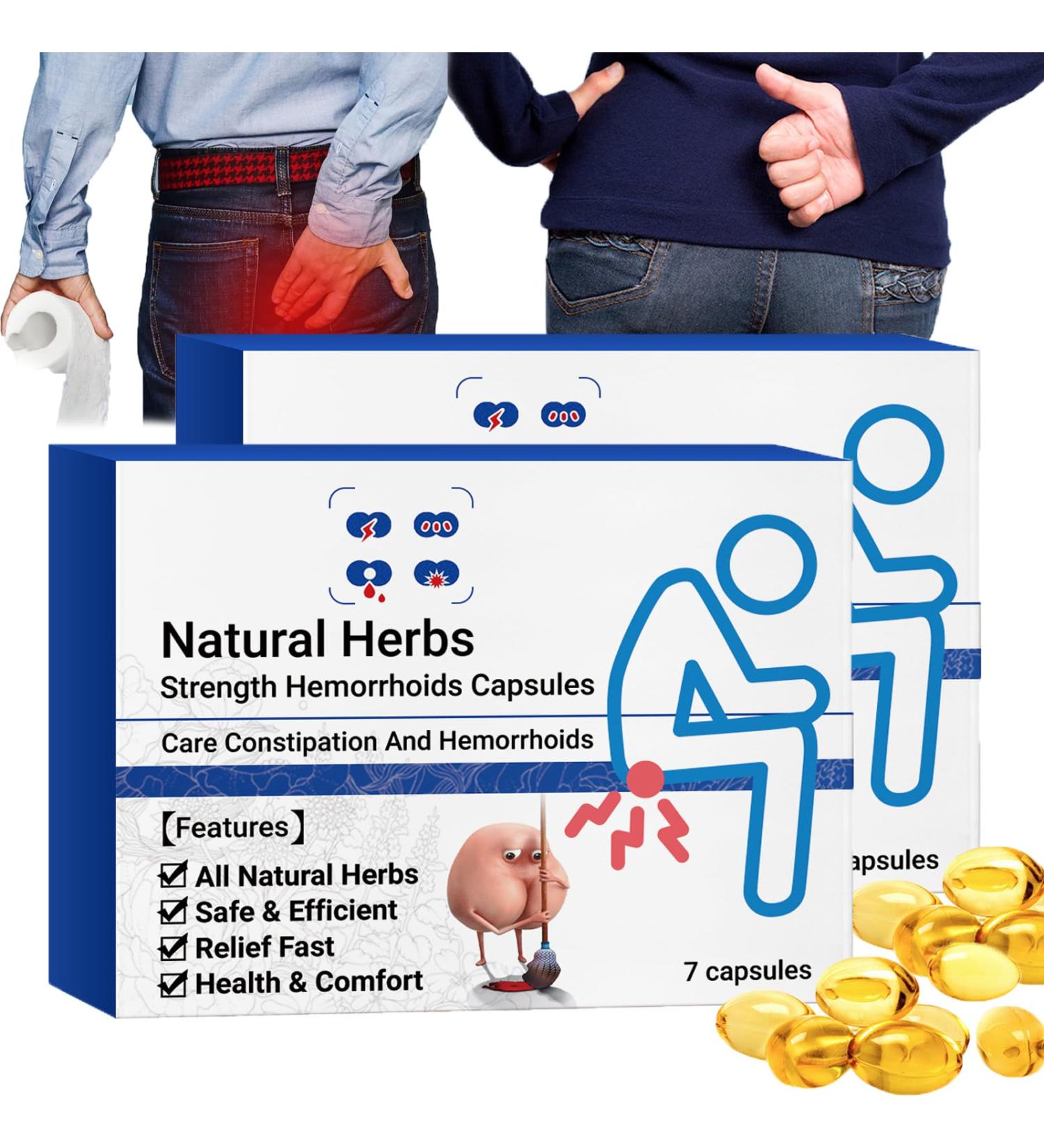Heca Natural Herbal Strength Hemorrhoid Capsules - 2 Boxes (14pcs) | Hemorrhoid Treatment Relief - Buy Online on GoSupps.com