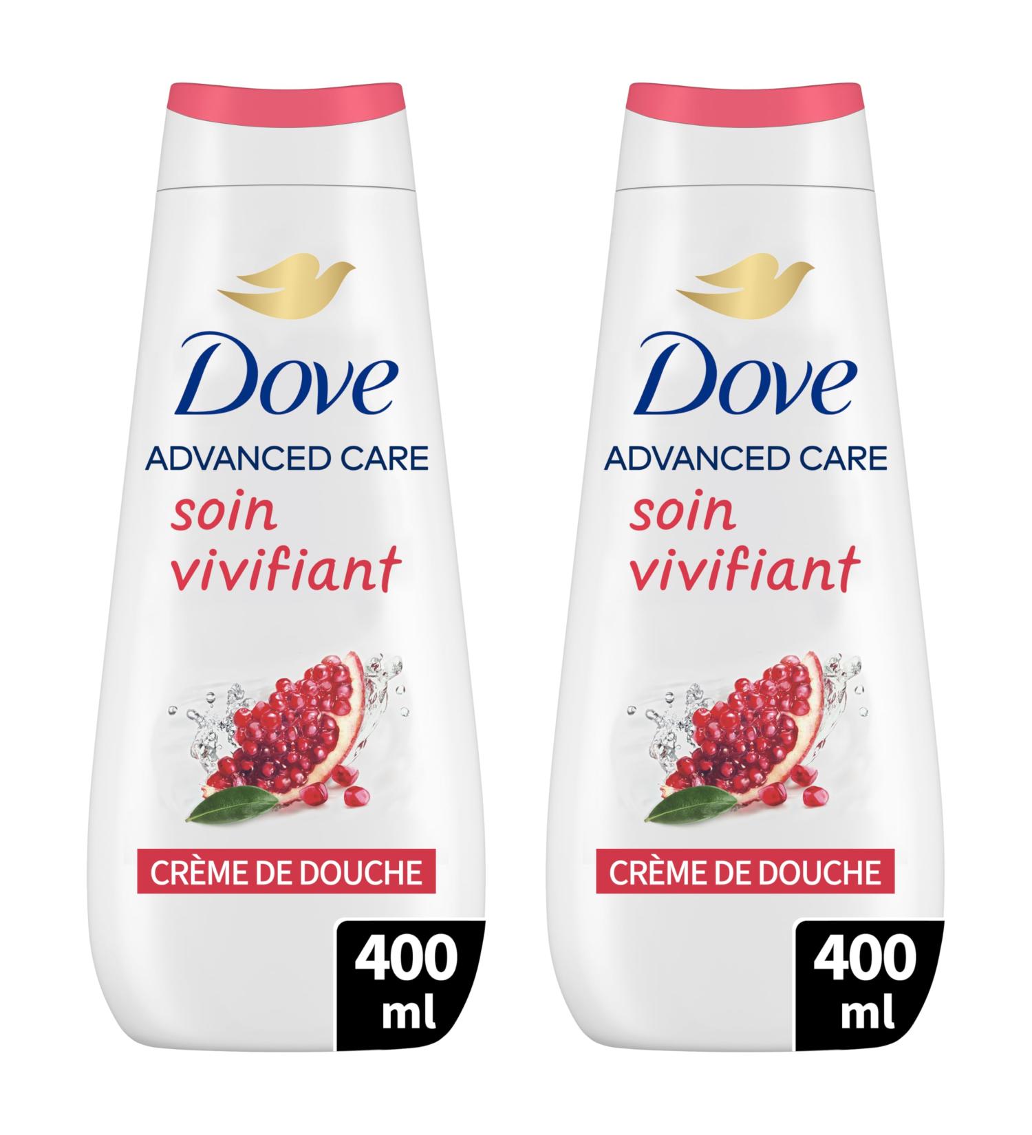  Dove DOVE - Advanced Care Shower Cream Pomegranate & Hibiscus - Dermatologically tested - 24-hour soft skin feeling (2 x 400ml pack) - Buy Online on GoSupps.com