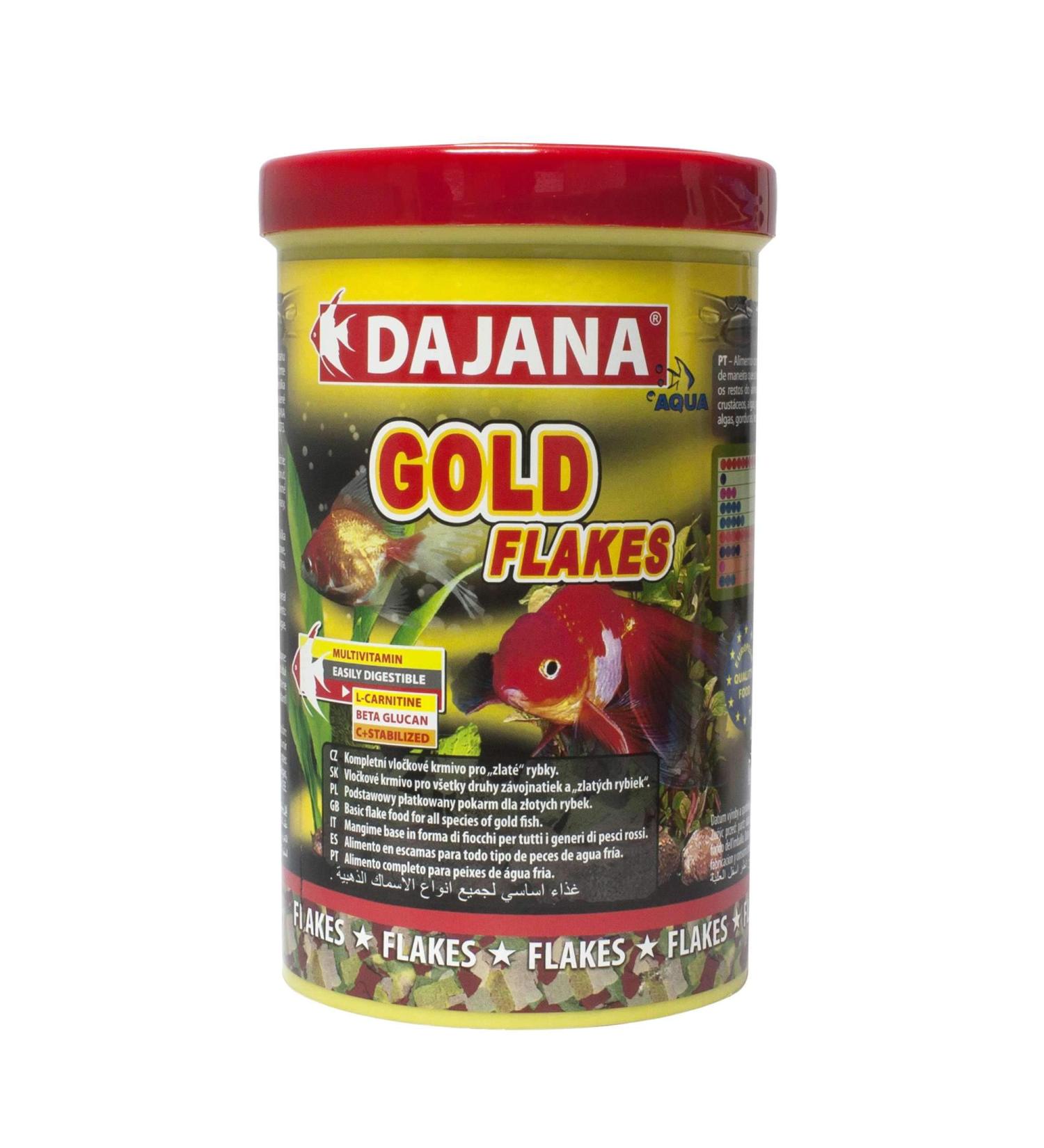 Dajana Gold Flakes – Complete flake food for veiltail fish and goldfish 500 ml