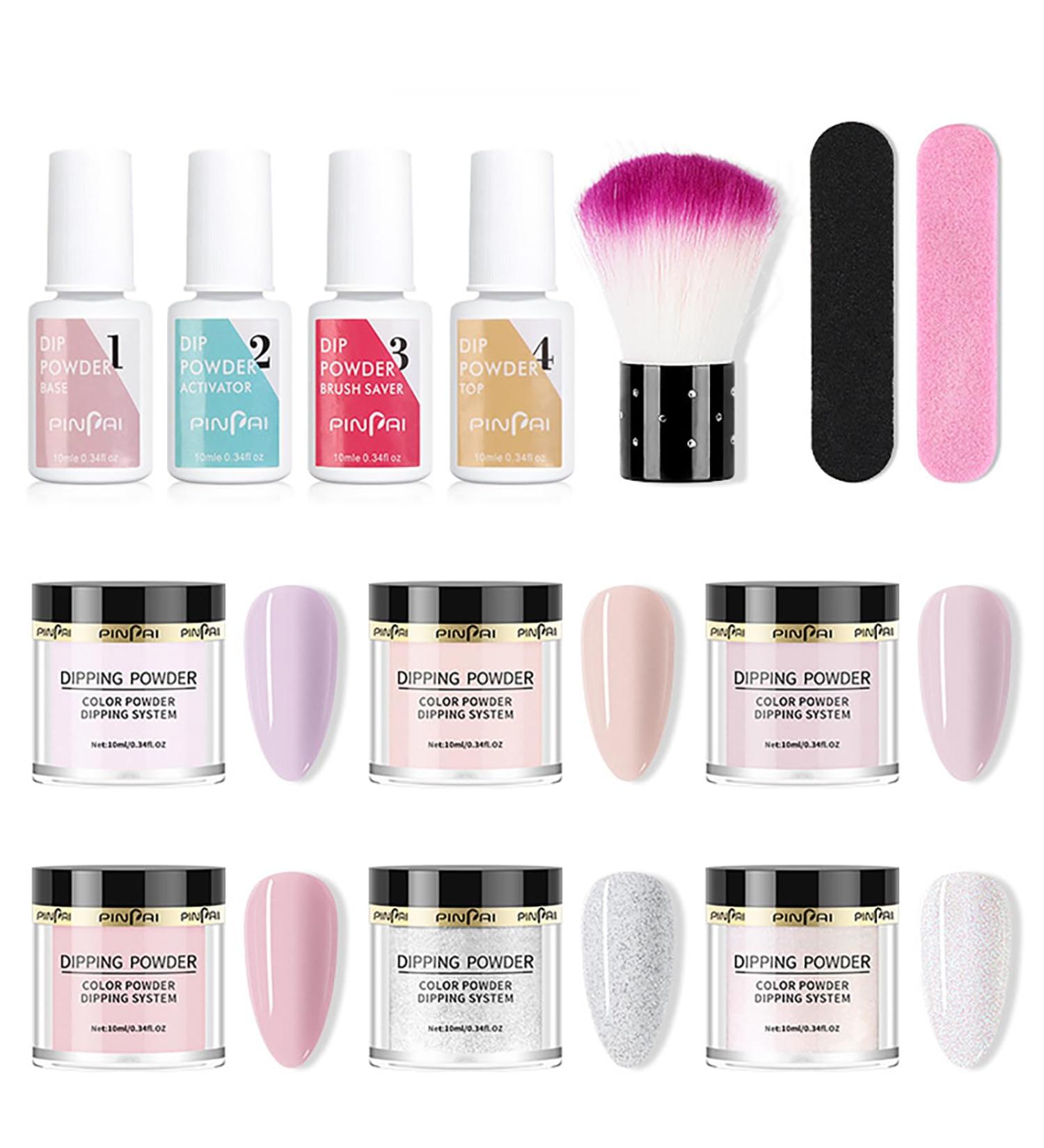 Roseflower Dipping Powder Nails Kit - 6 Colors Nude Dip Starter Kit | DIY Manicure at Home - Long-lasting 3 Weeks - Buy Online on GoSupps.com