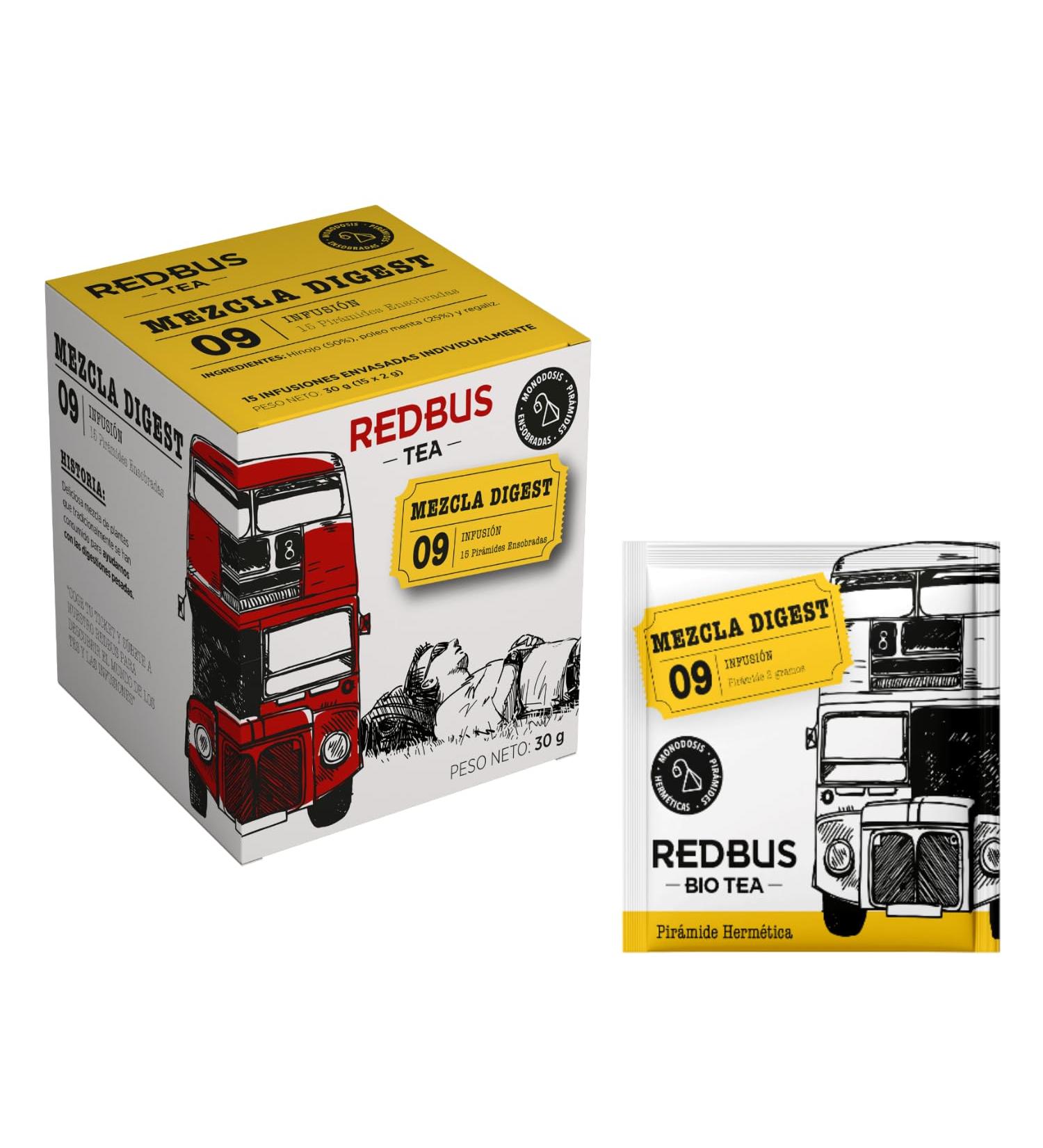  REDBUS Redbus | Digestive Herbal Tea Fennel | Infusion Fennel Mint Licorice Individually Wrapped Filters - 15 Pyramids (30 Gr) | Digestive Blend without caffeine - Buy Online on GoSupps.com