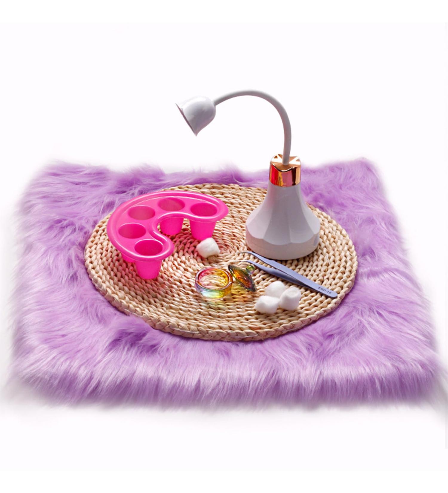 Plush Photography Background Mat 40x40cm Nails Background Mat Soft Nails Pad Manicure Display Mat Photography Backdrop - Buy Online on GoSupps.com