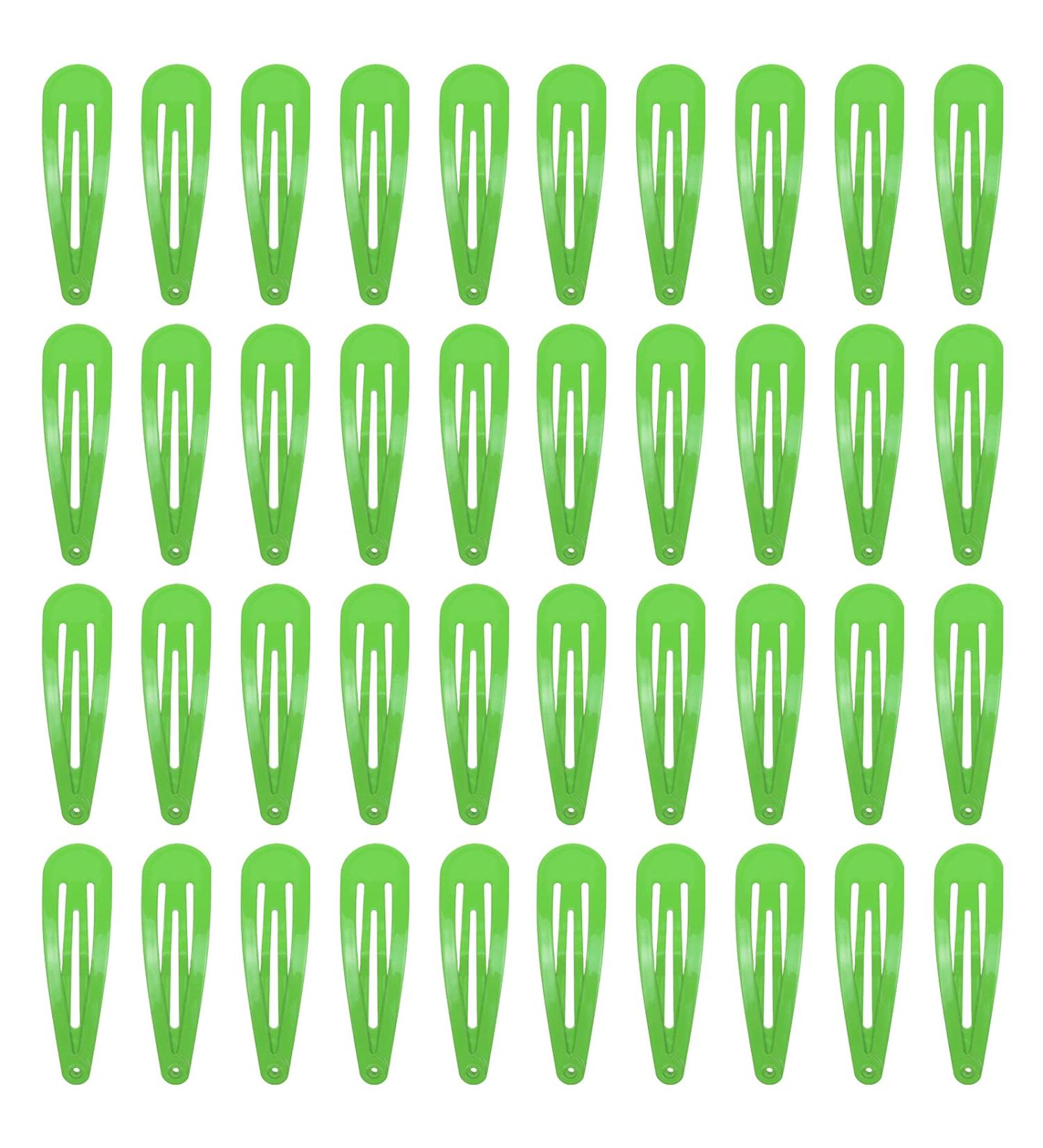 2" Metal Hair Clips Green 40 Pack 40 green