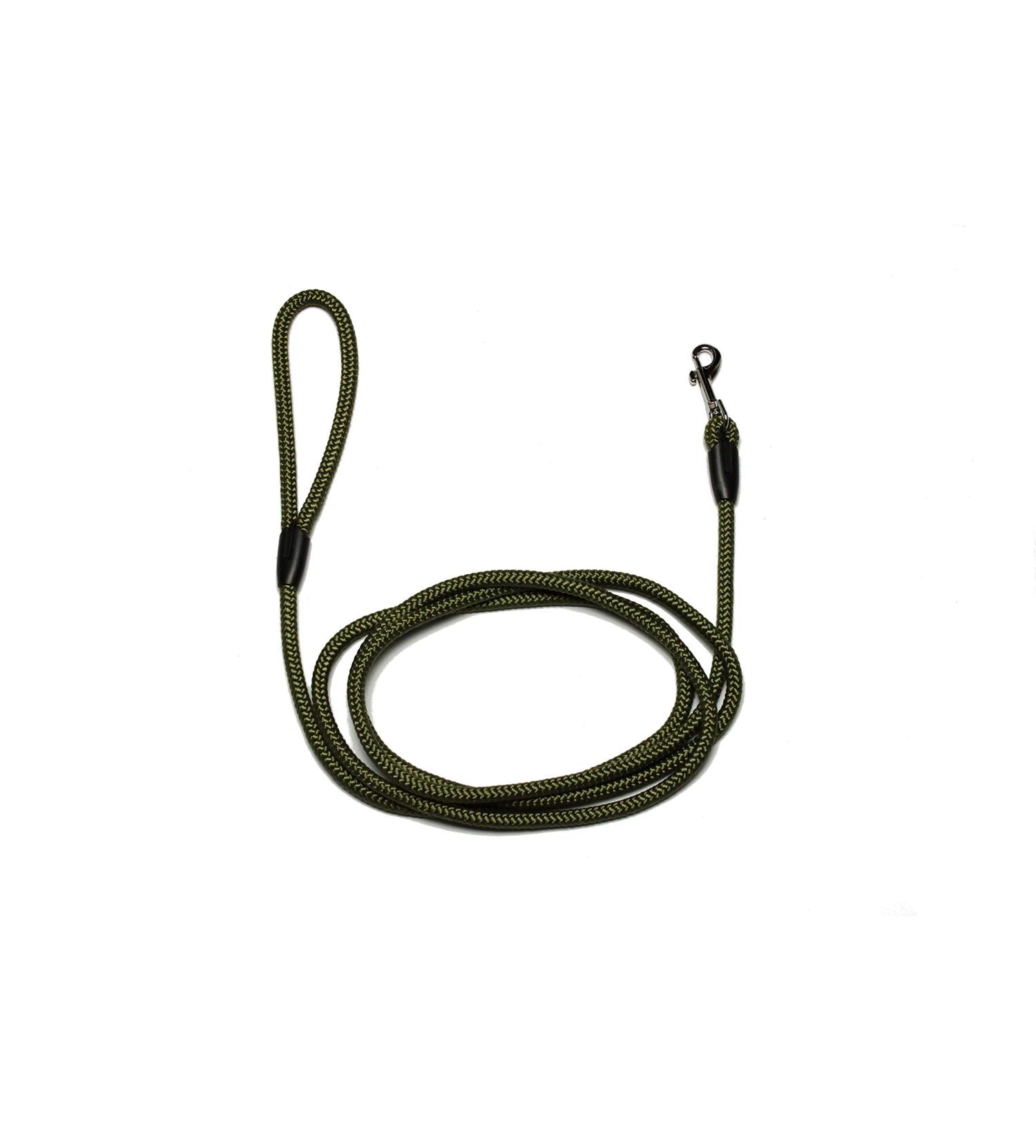 Leash - rope leash with hand loop Basic 10mm 27 colours 7 lengths (2.00 m olive) 2.00 m olive