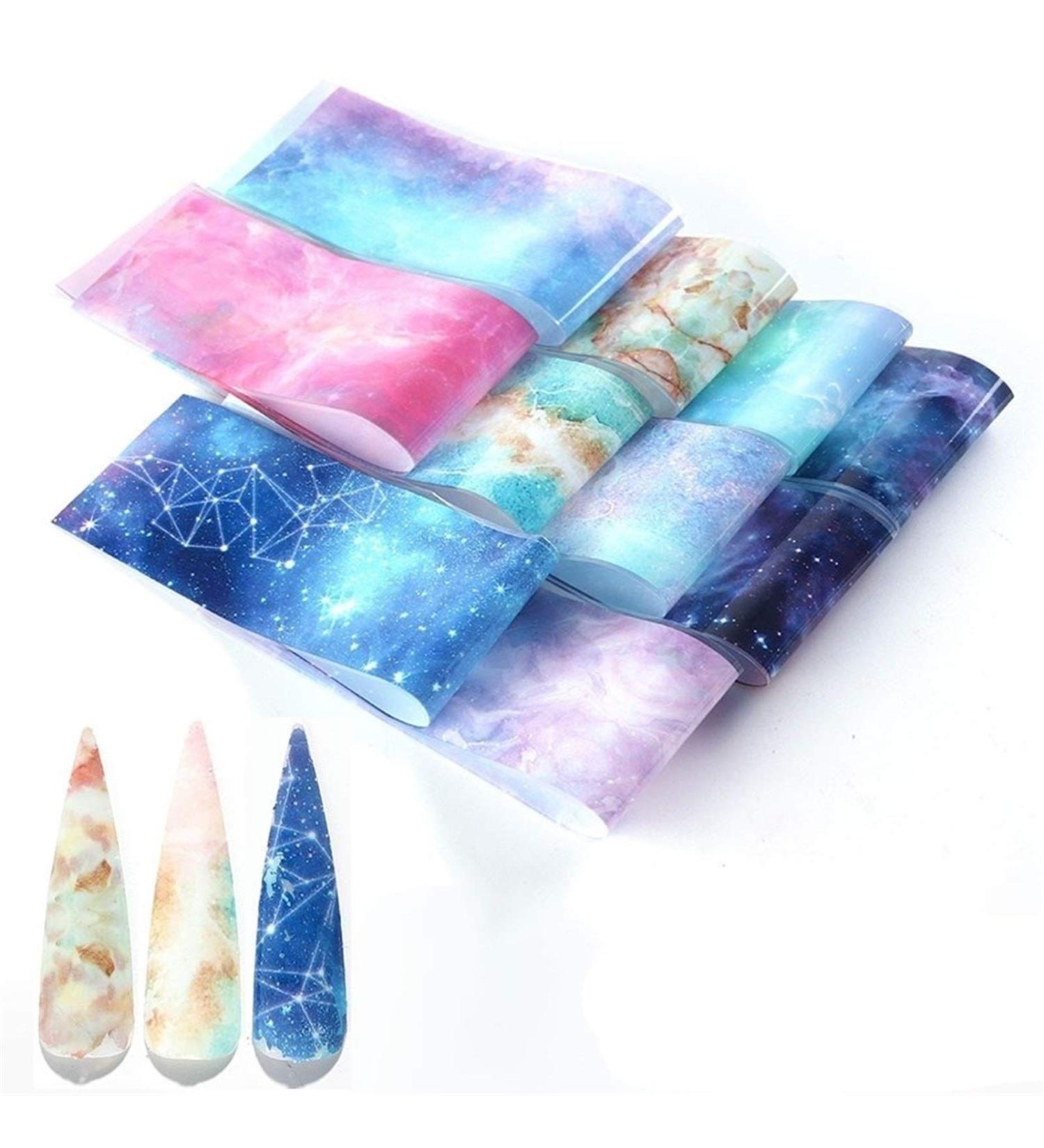 Gradient Starry Sky Nail Foil Marble Sexy Leopard Nail Glue Transfer Sticker Holographic Nail Stripe Gel Slider Manicure SA1575 Claral Color Shining - Buy Online on GoSupps.com